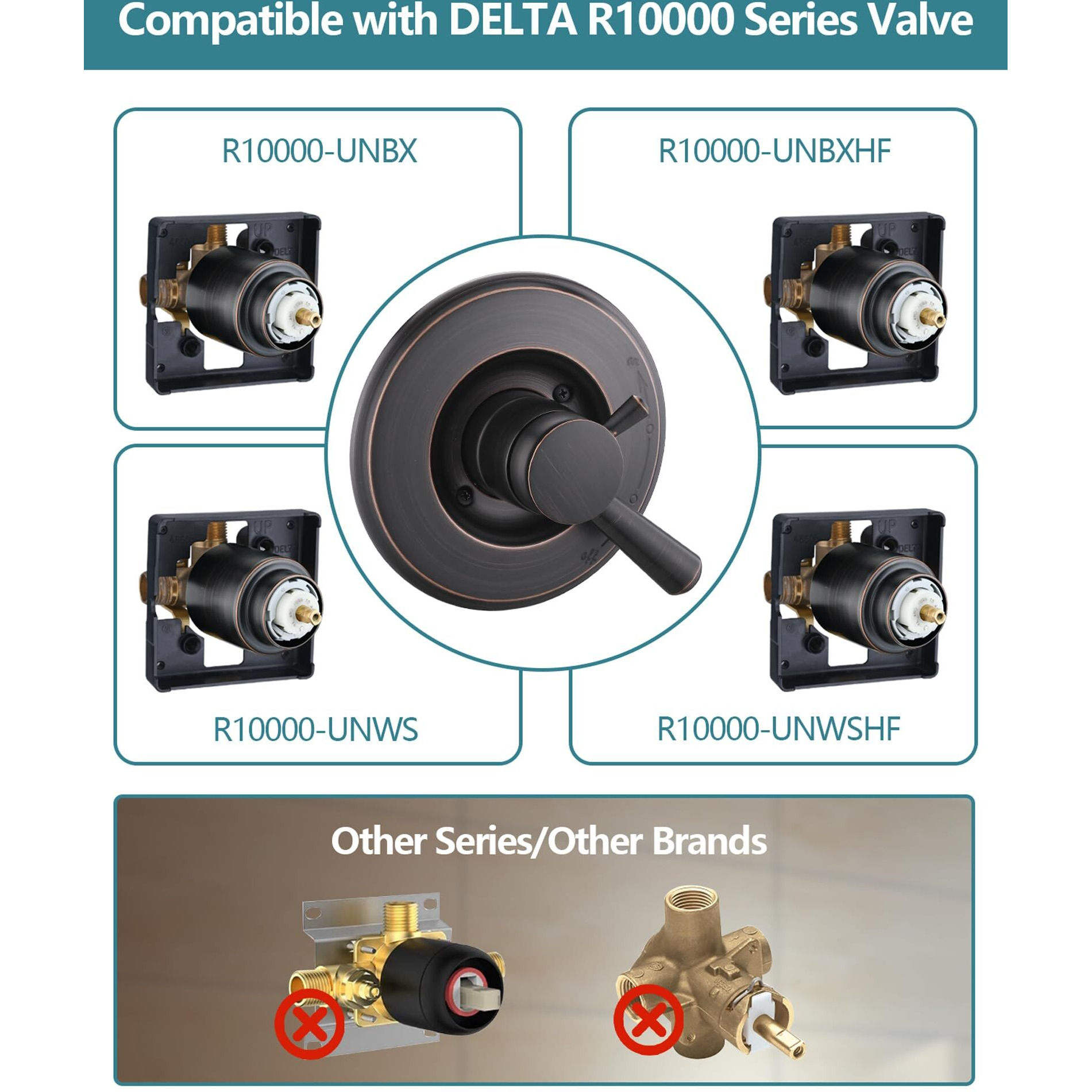 Replacement For Delta 17 Series Shower Trim Kit, Shower Cover Plate With Handle, Oil Rubbed Bronze(Valve& Catridge Not Inclued)