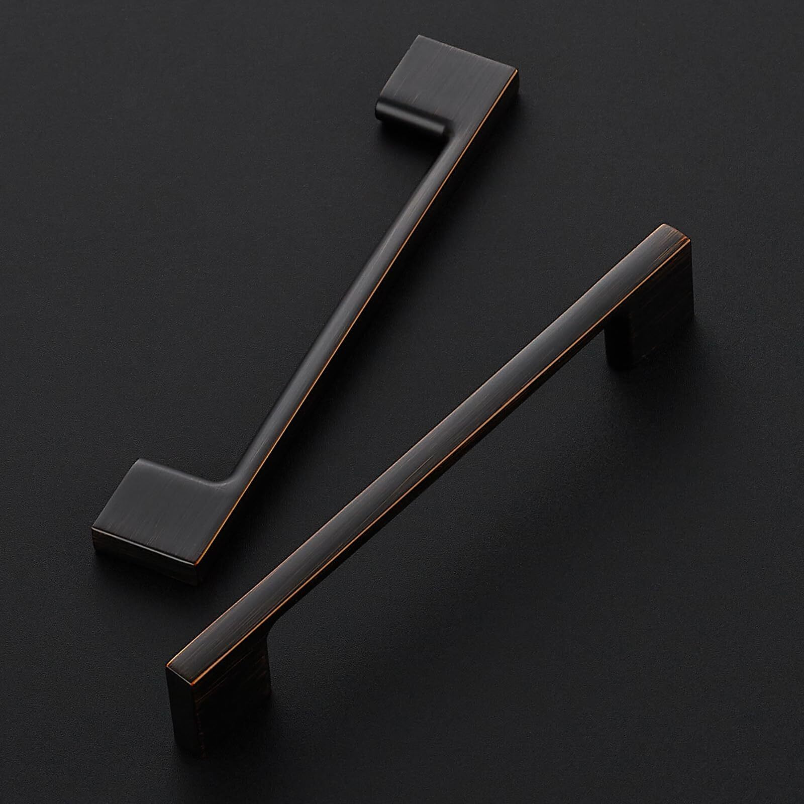 Ravinte Decor 20 Pack Kitchen Cabinet Handles 5"" Hole Center Wide Foot Drawer Pulls - Oil Rubbed Bronze Cabinet Pulls Solid Kitchen Hardware For Drawer Dresser Closet Door Handles