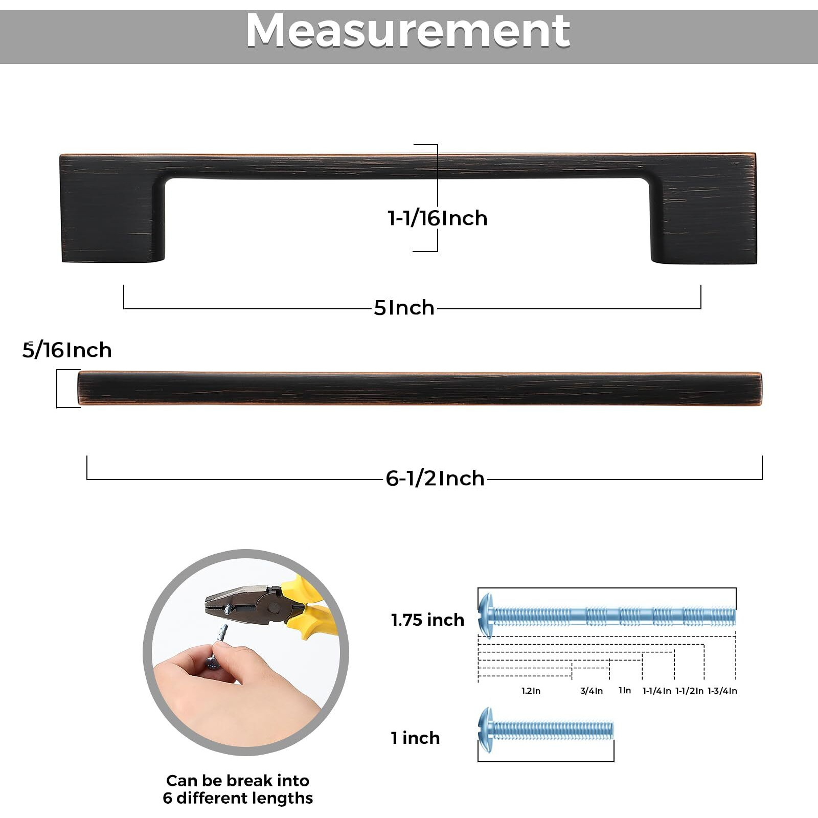 Ravinte Decor 20 Pack Kitchen Cabinet Handles 5"" Hole Center Wide Foot Drawer Pulls - Oil Rubbed Bronze Cabinet Pulls Solid Kitchen Hardware For Drawer Dresser Closet Door Handles