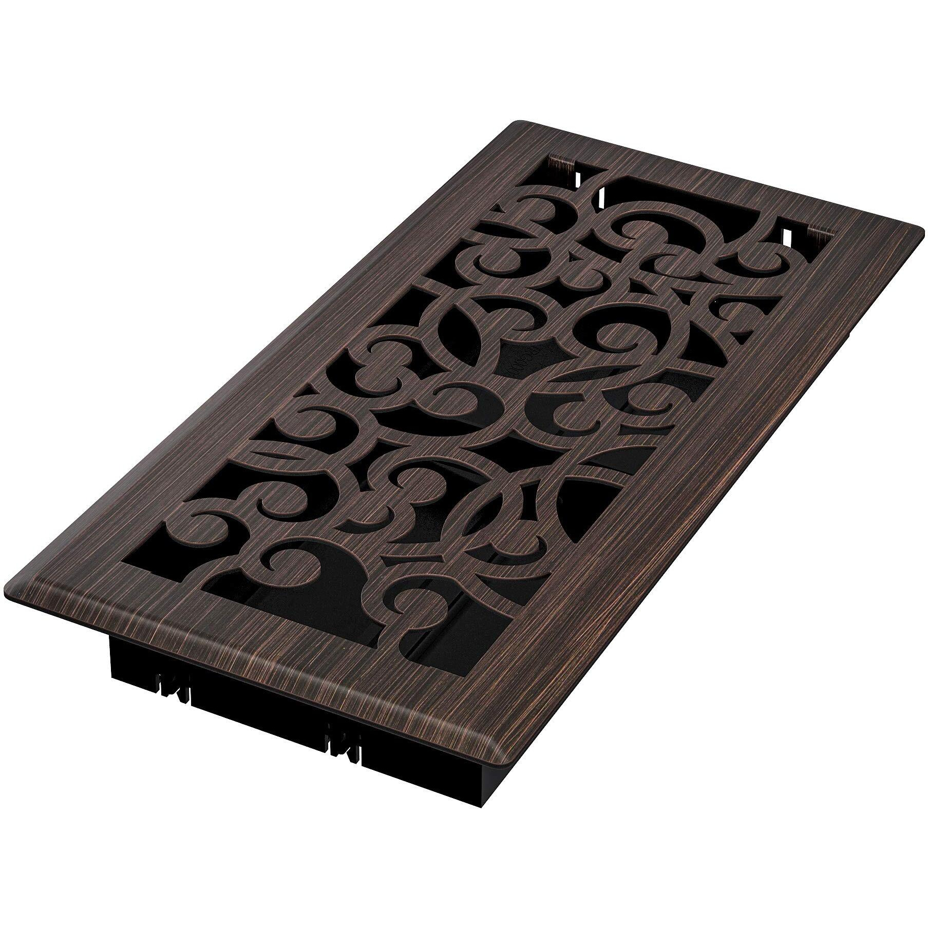 Imperial Rg3365 Wonderland Decorative Floor Register, 4 X 10-Inch, Oil Rubbed Bronze