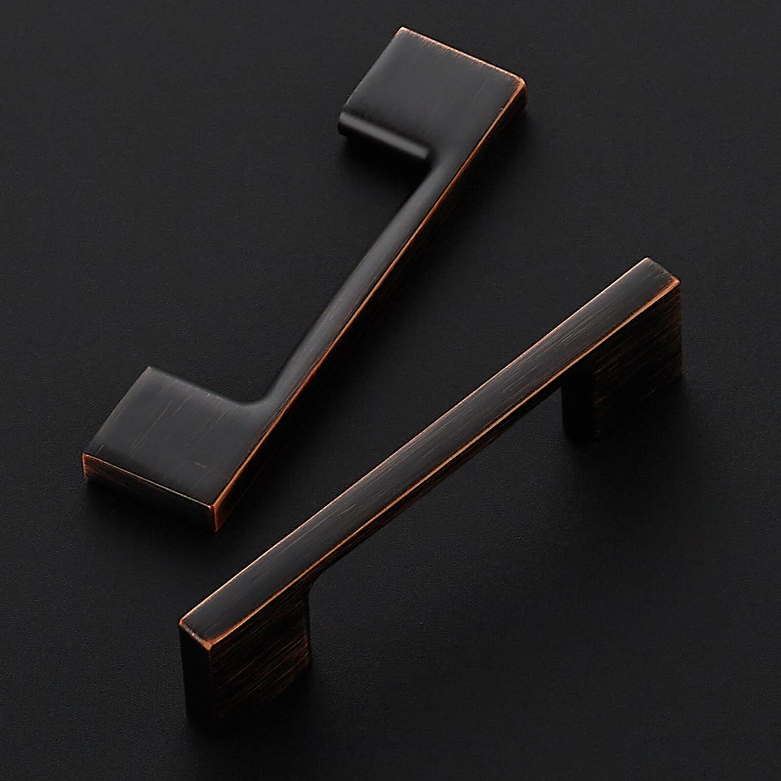 Ravinte Decor 3 Pack Kitchen Cabinet Handles 3"" Hole Center Wide Foot Drawer Pulls - Oil Rubbed Bronze Cabinet Pulls Solid Kitchen Hardware For Drawer Dresser Closet Door Handles