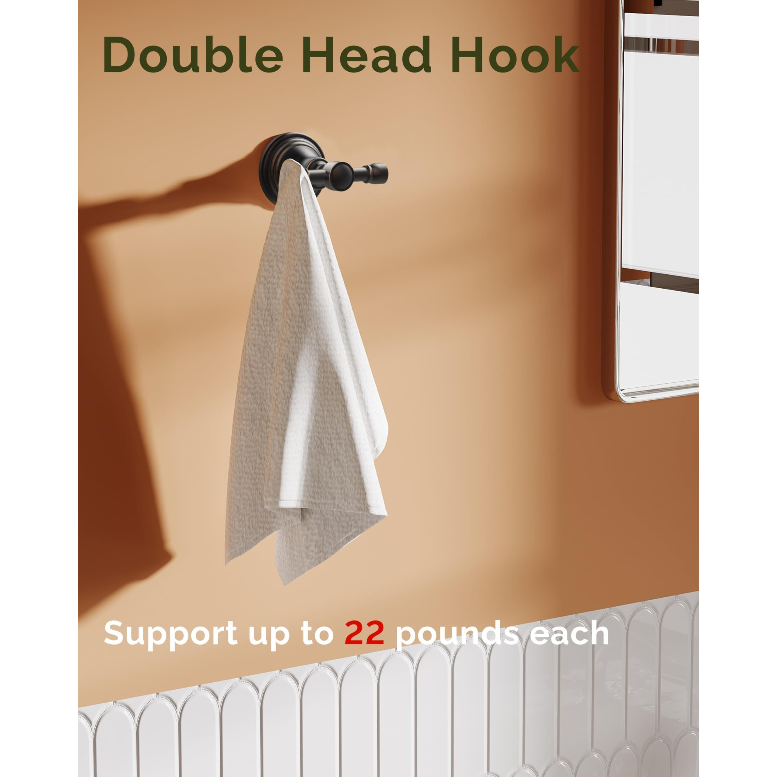 Wzkaly Towel Hook For Bathrooms, Stainless Steel Robe Coat Hook Wall Mount, Heavy Duty Towel Hanger For Kitchen, Bedroom Or Rv (Oil Rubbed Bronze)