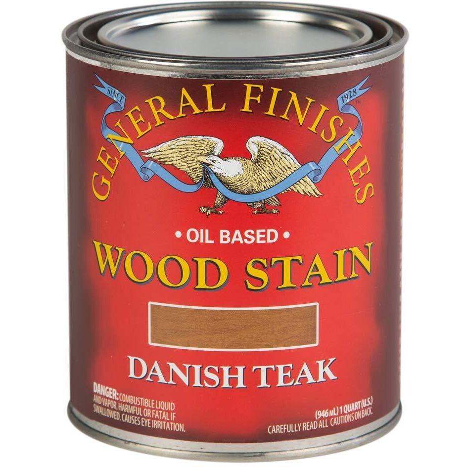 General Finishes Oil Based Penetrating Wood Stain, 1 Quart, Danish Teak