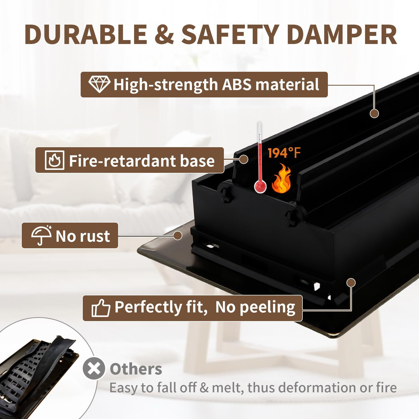 Sanycasa Floor Register 4X8 Inches - Heavy Duty Walkable Steel Floor Vents Ease Adjust Air Flow Direction Floor Registers - Boston Design - Oil Rubbed Bronze Air Floor Vent Covers For Home