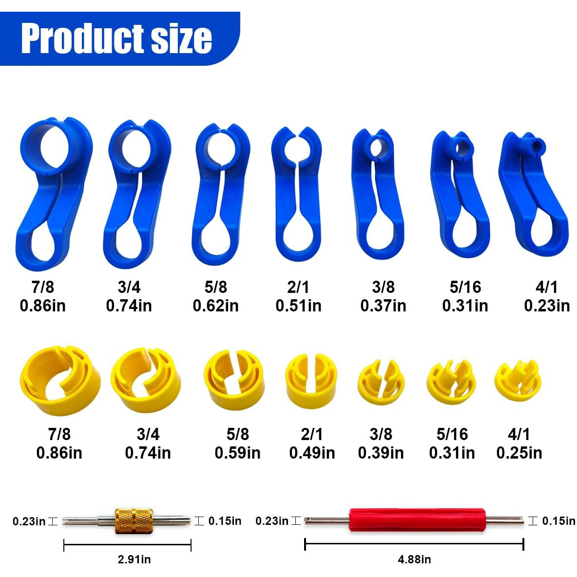 Duscoke 16Pcs Car Ac Fuel Line Disconnect Tool Set, Master Quick Disconnect Tool Kit Includes 1/4 5/16 3/8 1/2 5/8 3/4 7/8 Inch, Valve Core Remover With Storage Box For Transmission Oil Cooler Line