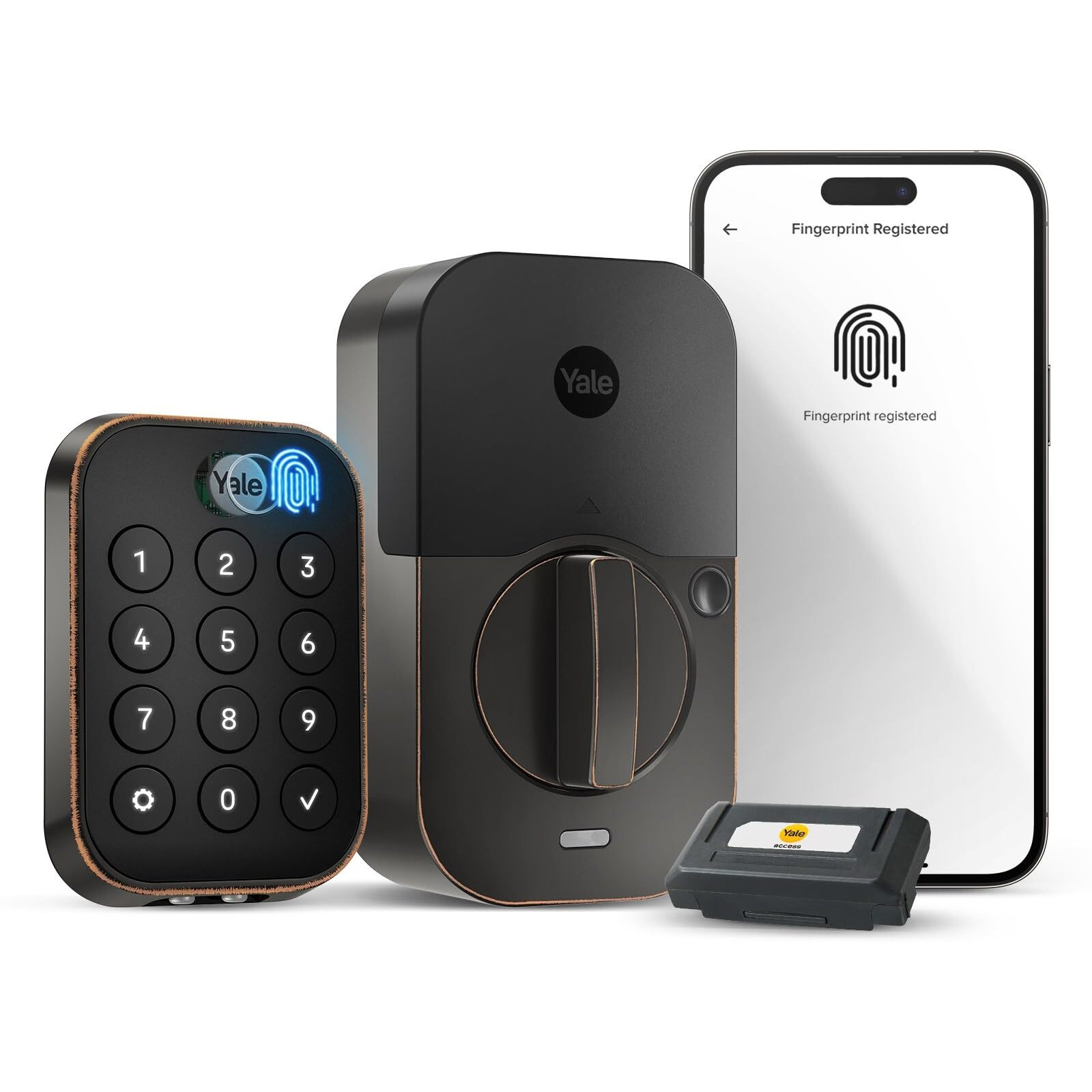 Yale Assure Lock 2 Touch Deadbolt, Oil Rubbed Bronze Key-Free Smart Entry Door Lock With Wi-Fi Connected Touchscreen Keypad And Fingerprint Scanner For Code Entry And Remote Access, Yrd430-F-Wf1-0Bp