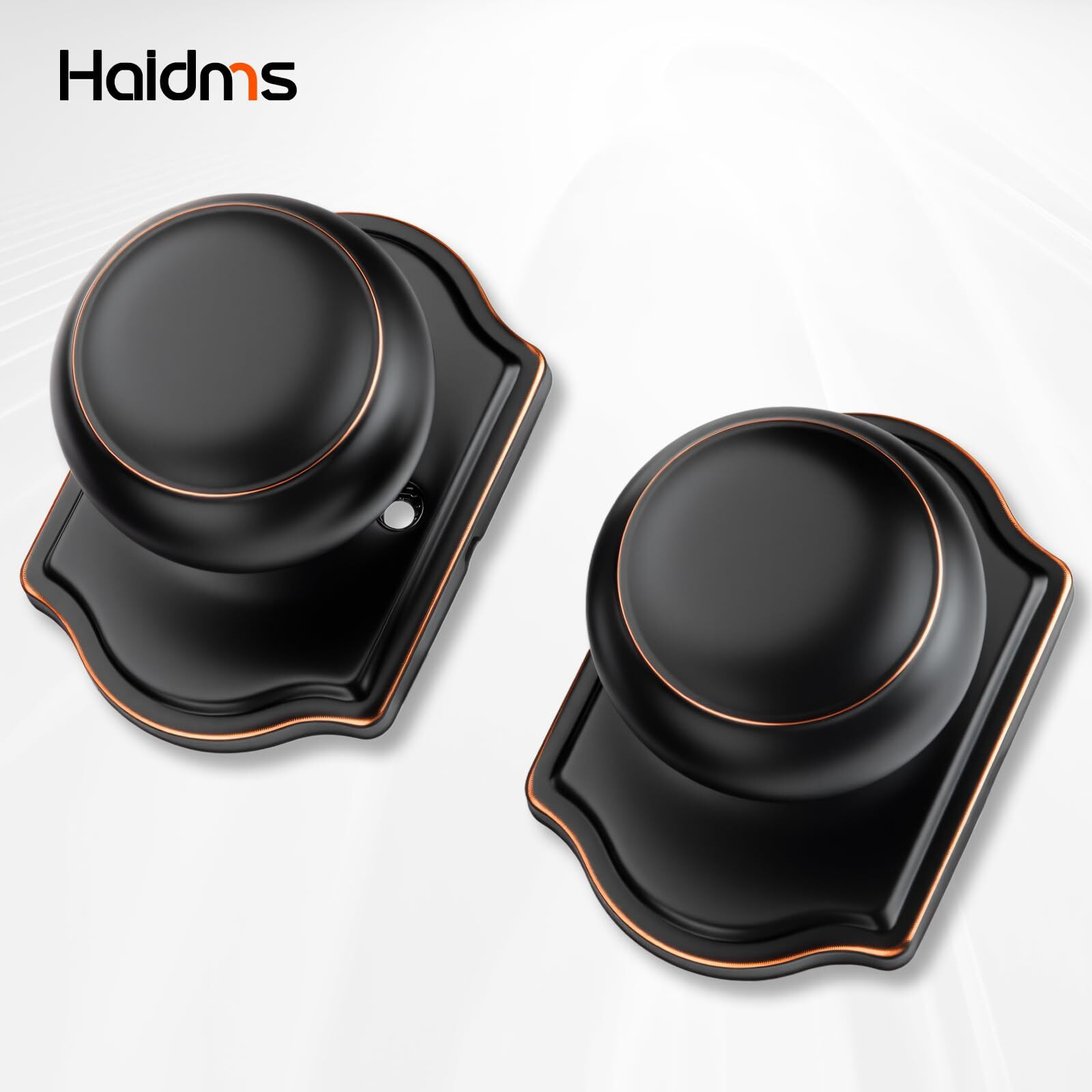 Haidms Oil Rubbed Bronze Closet Door Knobs Interior, Passage Interior Door Knobs, Bronze Indoor Closet Doorknobs For Closet Or Hall (3 Pack)
