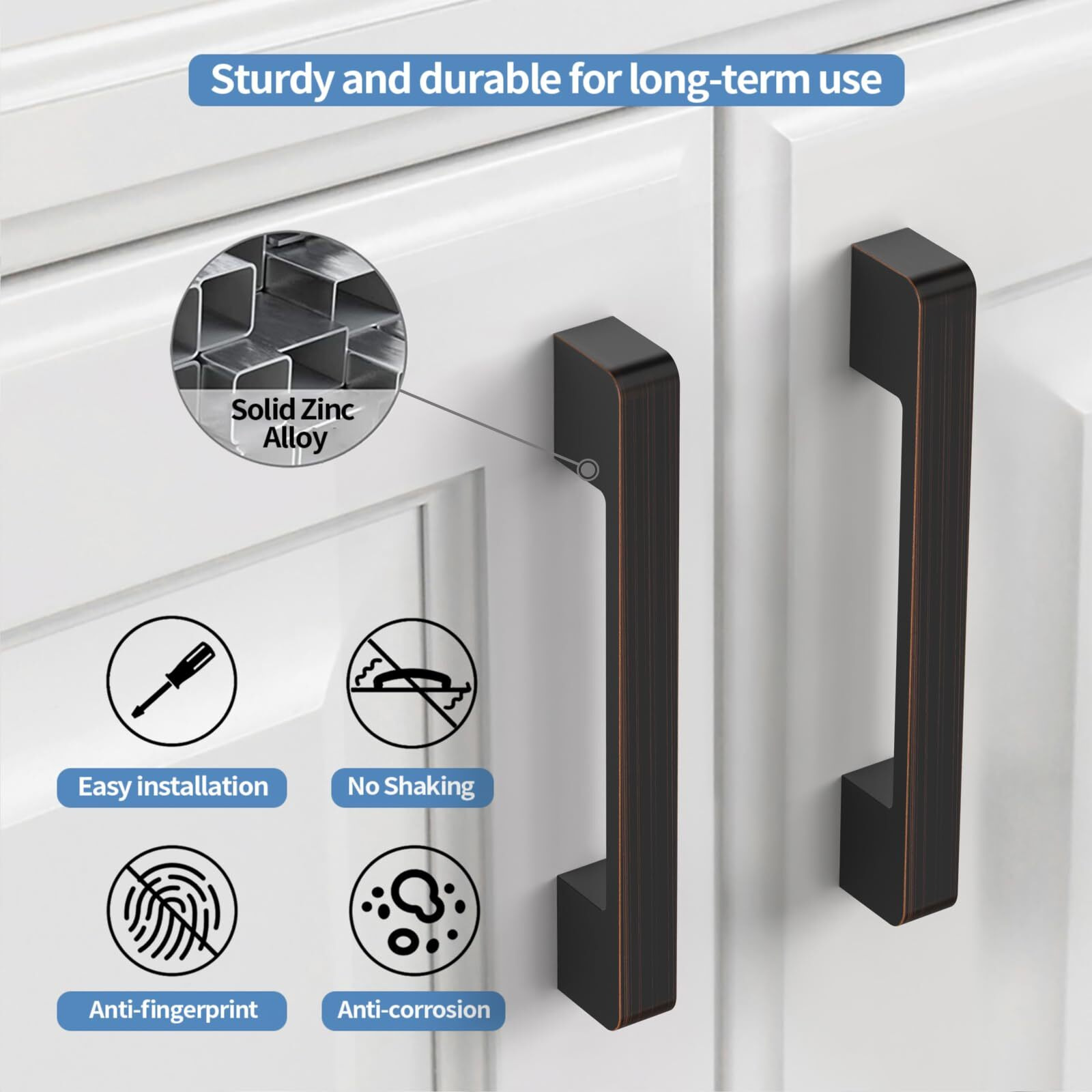Coinkoly 10 Pack 7-1/2""(192Mm) Oil Rubbed Bronze Cabinet Pulls Kitchen Cabinet Handles Drawer Pulls Cupboard Hardware For Cabinets