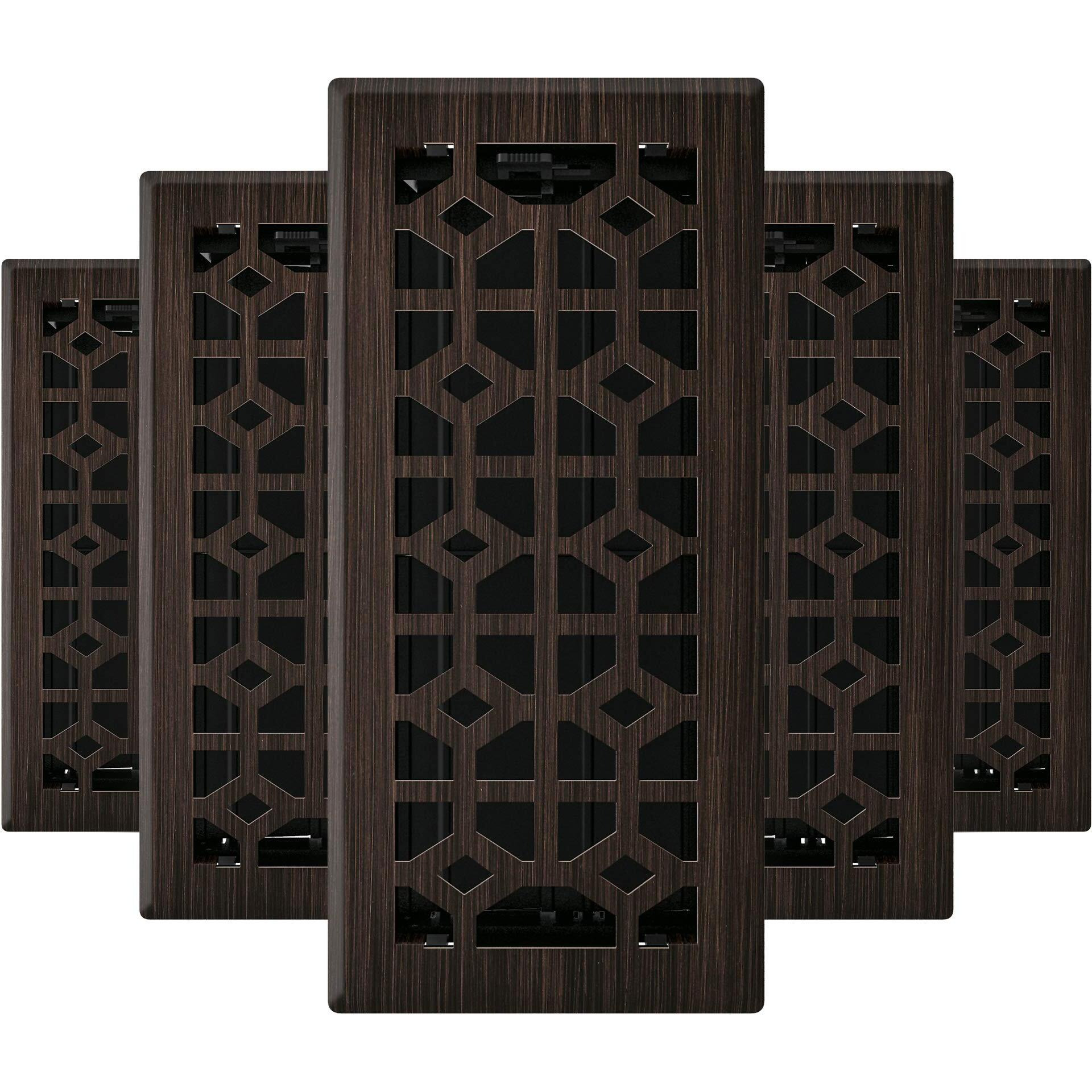 Imperial Rg3398 Templar Decorative Floor Register, 4X10 Inch, Oil Rubbed Bronze, 5 Count