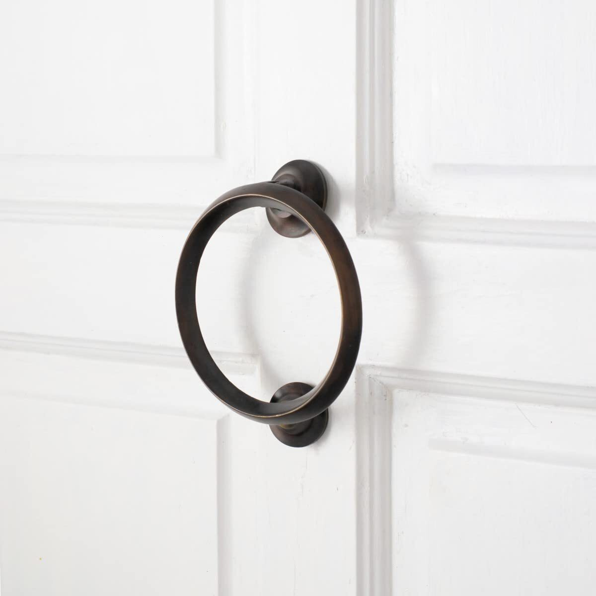 Renovators Supply Manufacturing Door Knockers For Front Door 5 In. Dark Oil Rubbed Finish Solid Brass Door Knocker With Mounting Hardware