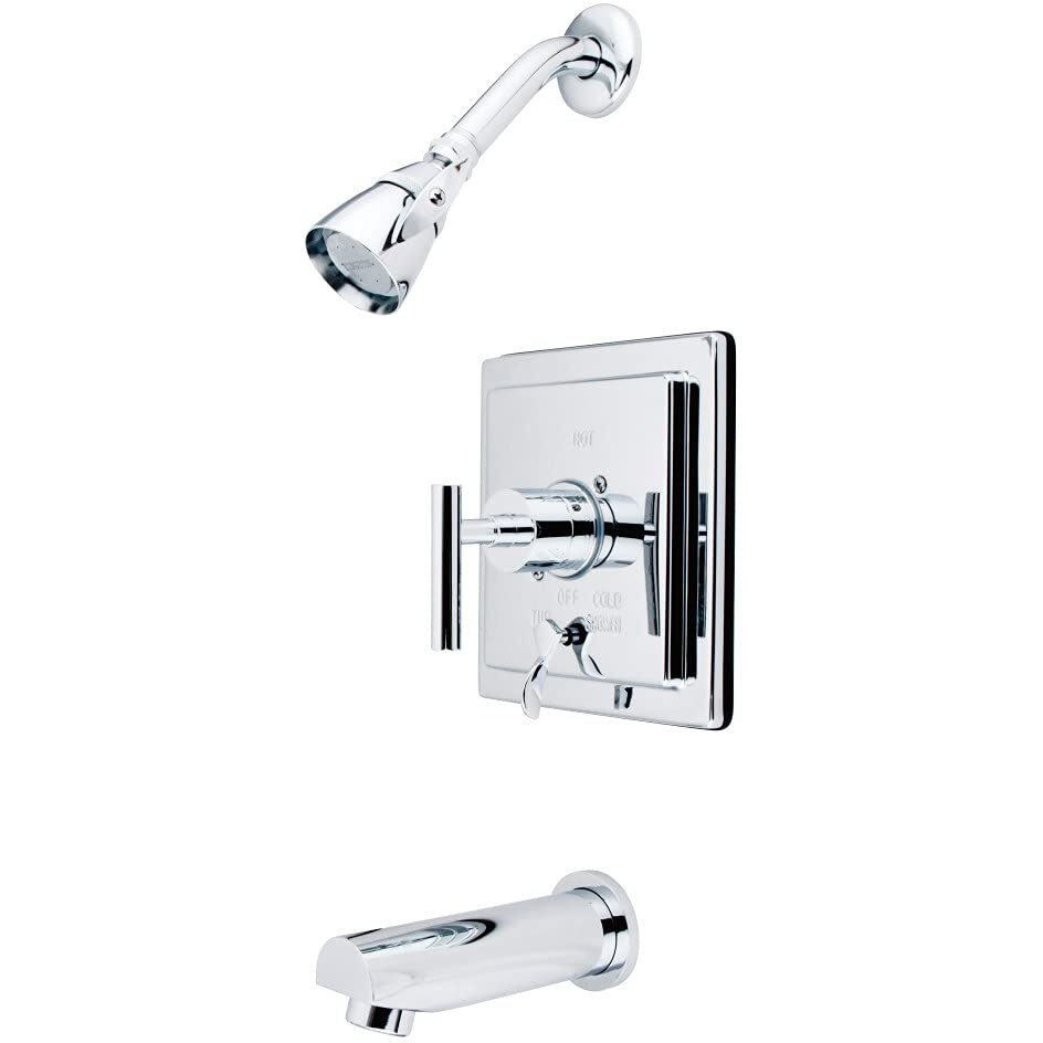 Kingston Brass Kb86510Cml Manhattan Single-Handle Tub And Shower Faucet, 6-Inch Spout Reach, Oil Rubbed Bronze