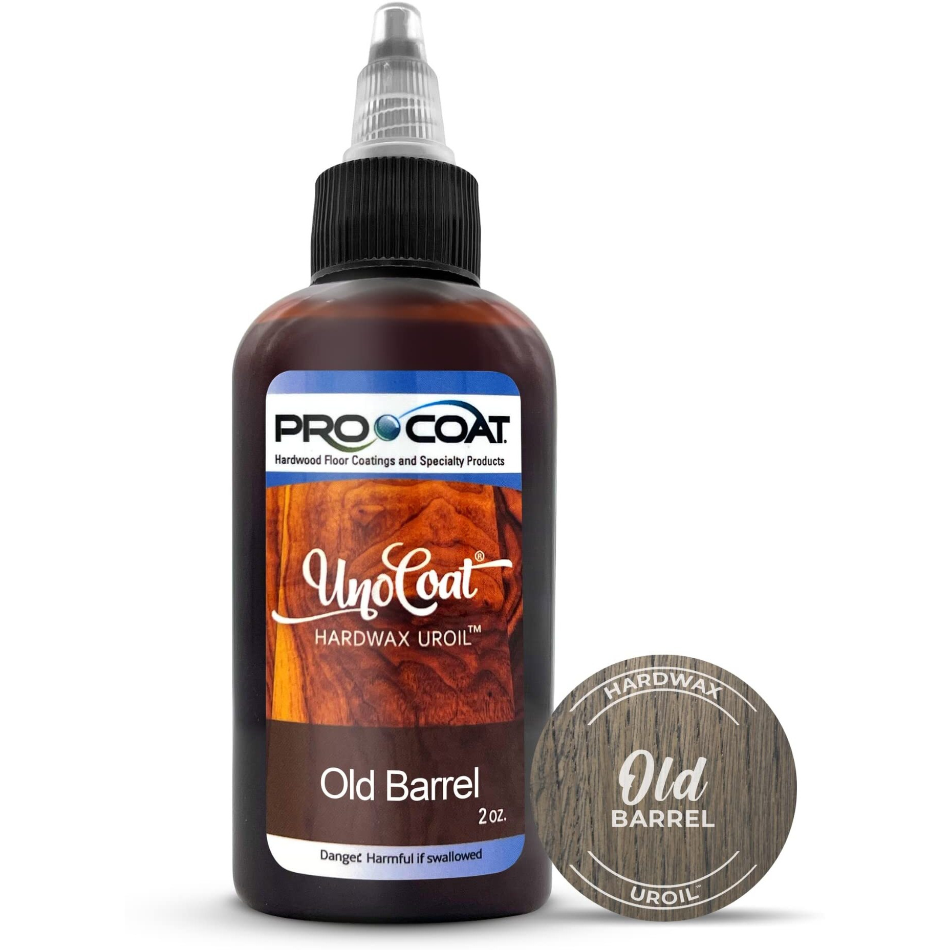 Unocoat Hardwax Uroil Color Samples - Made In Usa - Advanced Wood Grain Treatment For Indoor Applications, Urethane-Modified Hard Wax Oil, For Any Wood Species - 2 Oz / 59 Ml - Old Barrel