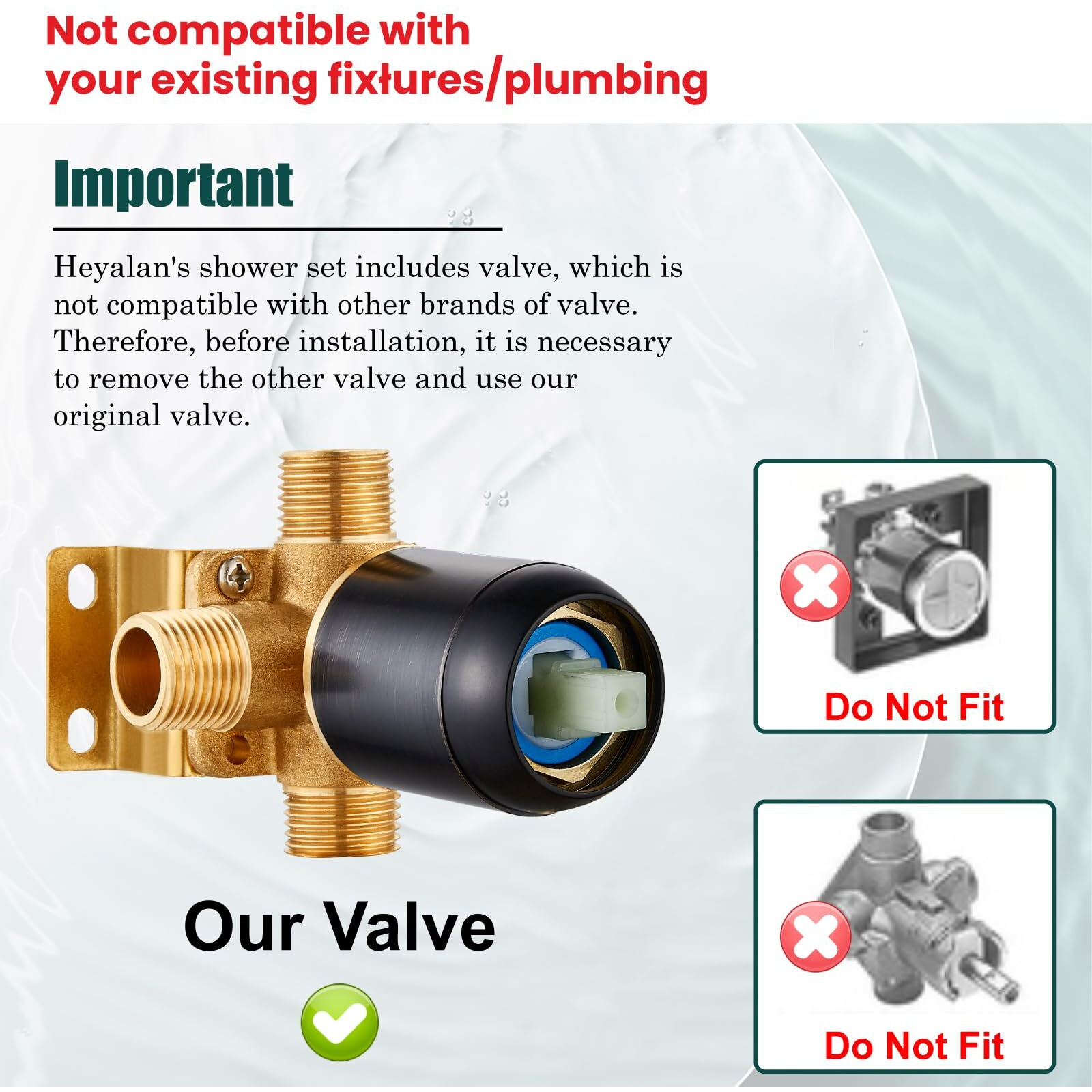 Heyalan Shower Faucet Set With Tub Spout Shower Trim Kit And Single-Handle Set, Shower Valve Included, Bathtub Faucet Set,8 Inch Abs Square Shower Head,Oil Rubbed Bronze