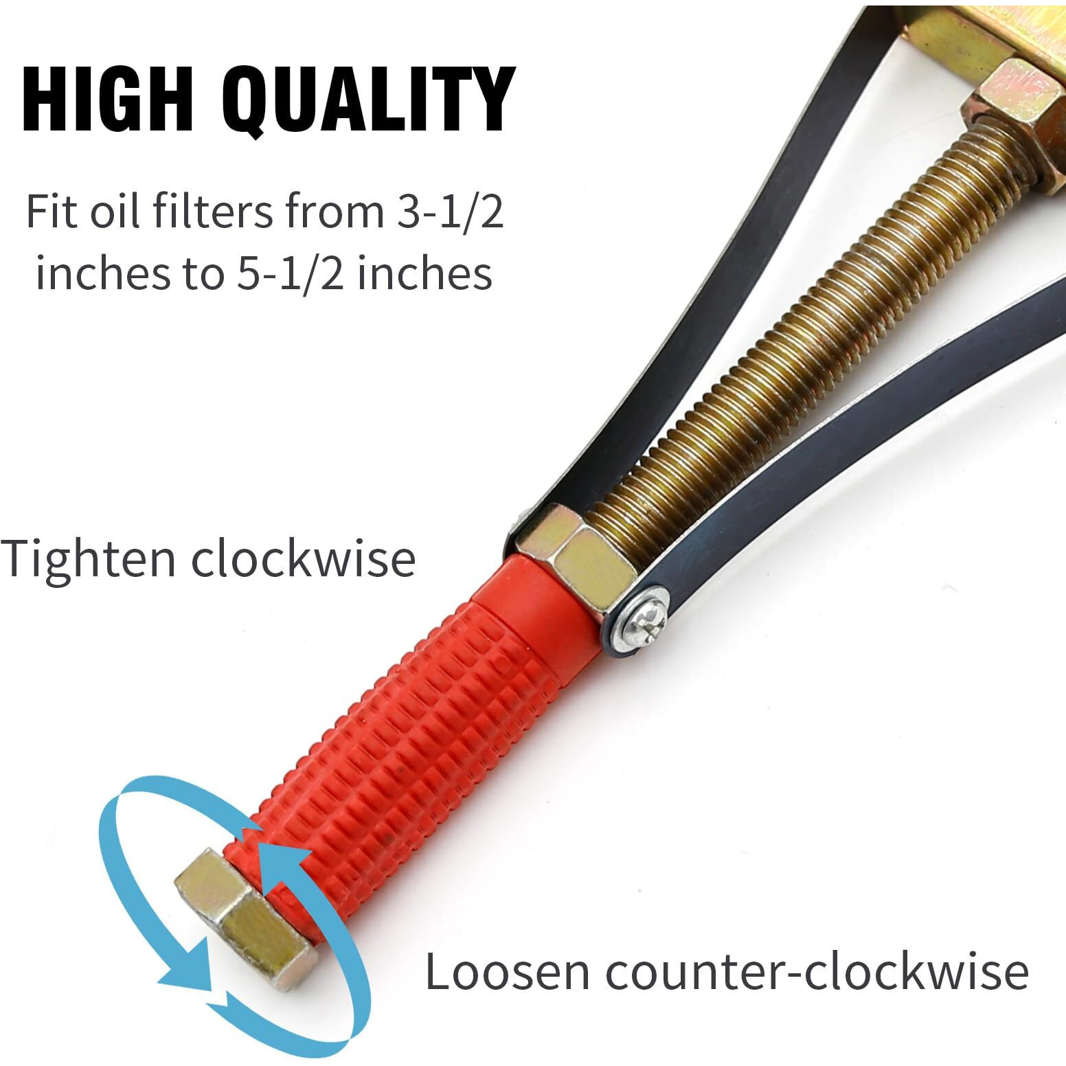 Uoienrt Adjustable Oil Filter Wrench Disassembly Tool Replacement For Truck Excavators(9-15Cm Diameter)
