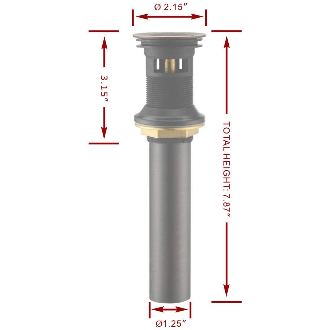 Purelux Pop Up Drain Stopper For Bathroom Faucet Vanity Or Vessel Sink Bathroom Drain Assembly No Overflow, Oil Rubbed Bronze