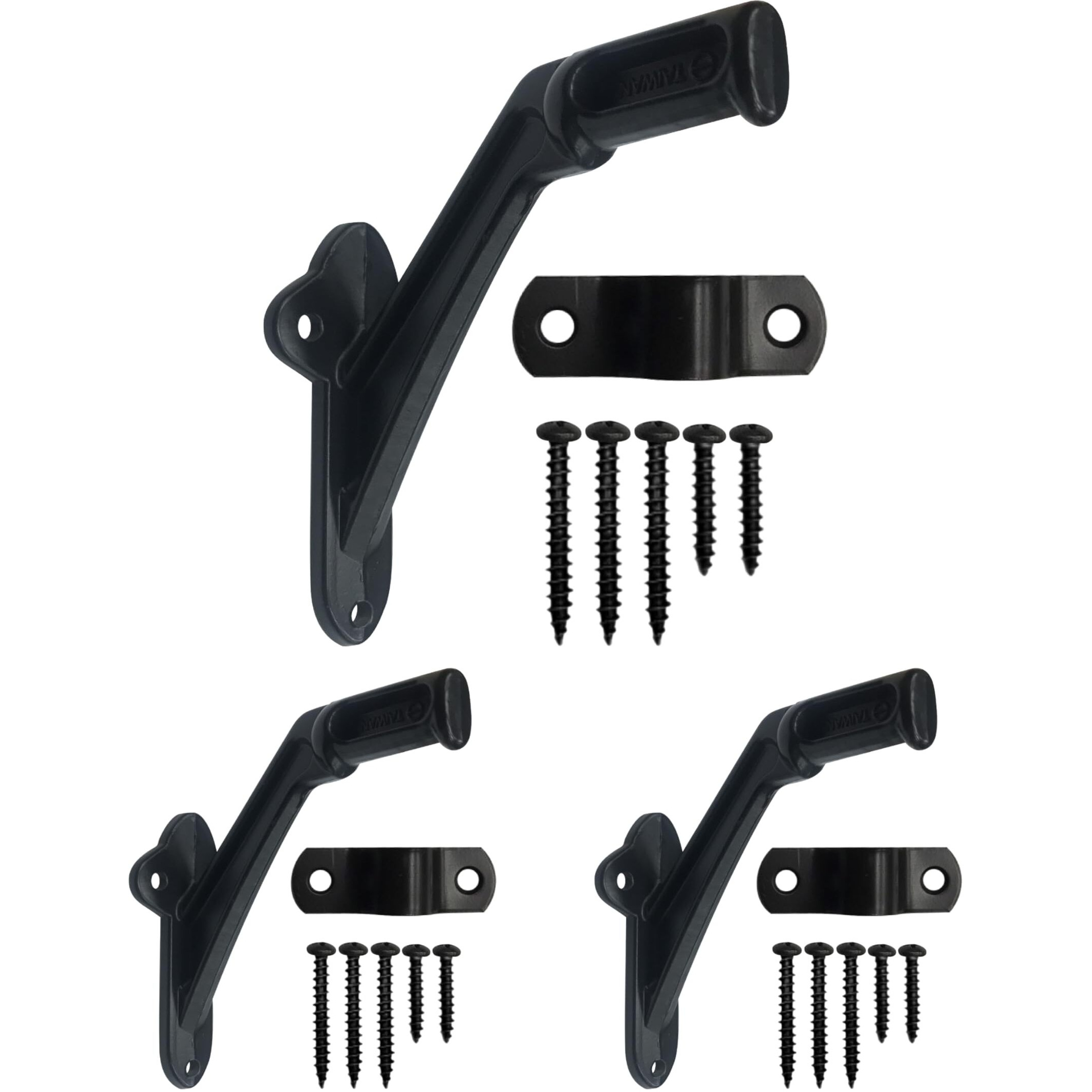 Commercial Handrail Bracket Wall Mounted Oil Rubbed Bronze Black, 3 Pack | Howtool