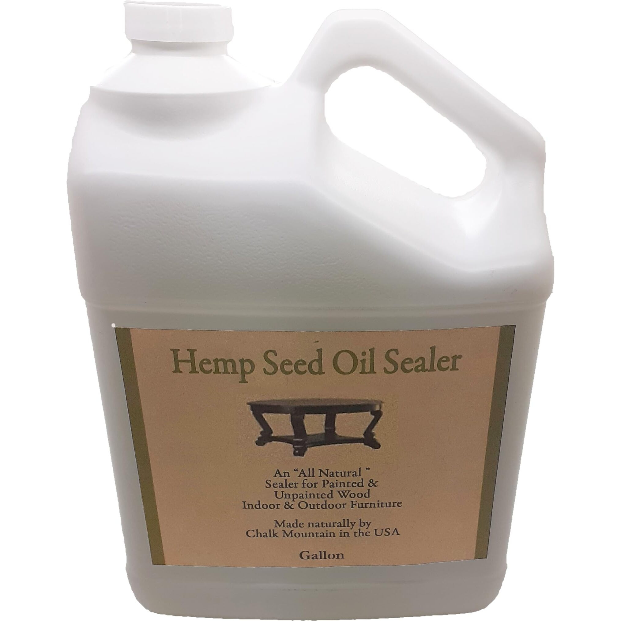 Chalk Mountain Brushes All Natural Hemp Seed Oil Wood Finisher, Restorer And Sealer. Beautify & Protects Painted & Unfinished Wood - Safe To Use Indoors & Outdoors - Gallon - 1 Pack