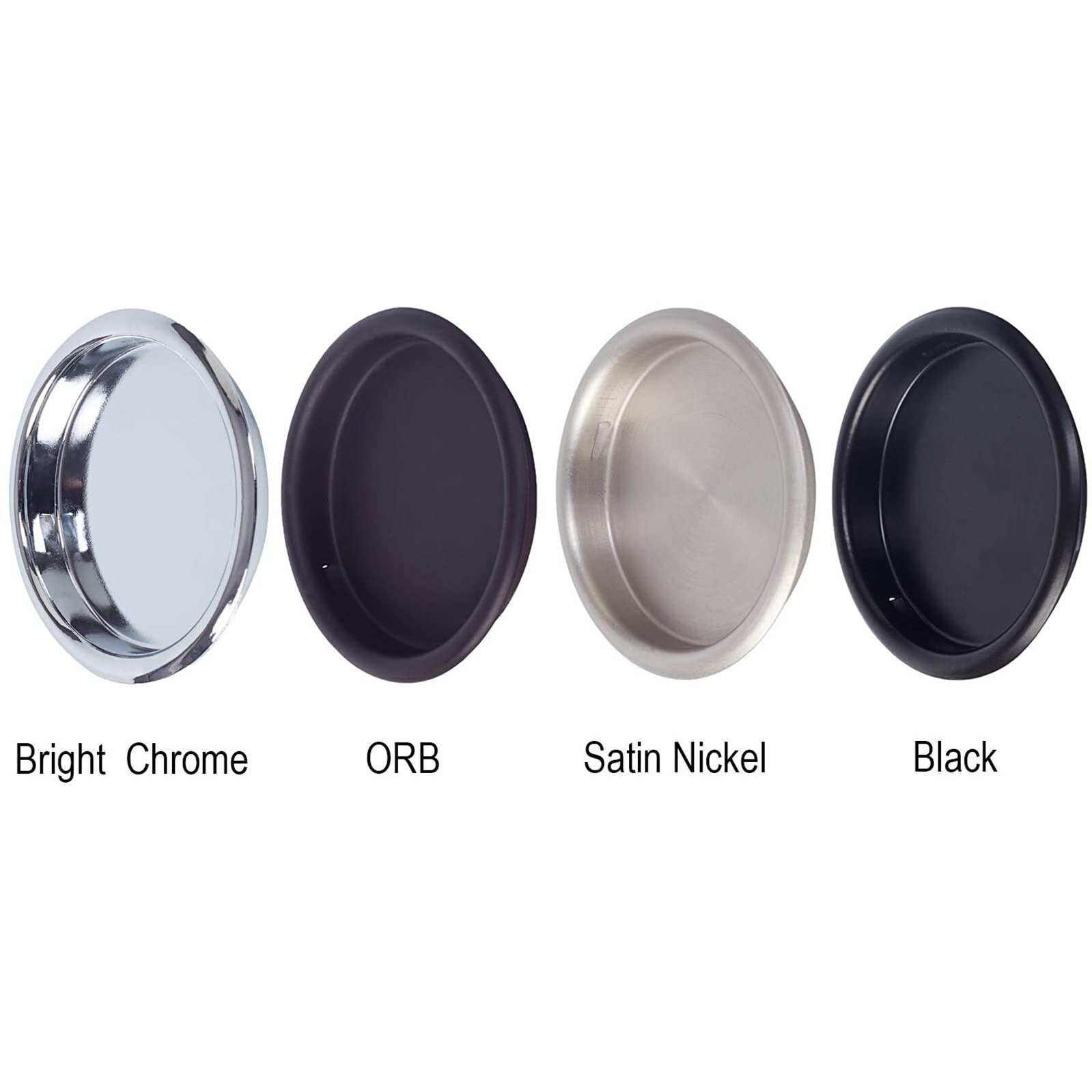 Enconker 6 Pack Closet Door Finger Pull 2-1/8"", Oil Rubbed Bronze Round Insert Bypass Closet Door Handle Sliding Door Hardware, Easy Snap-In Installation, No Nails Needed