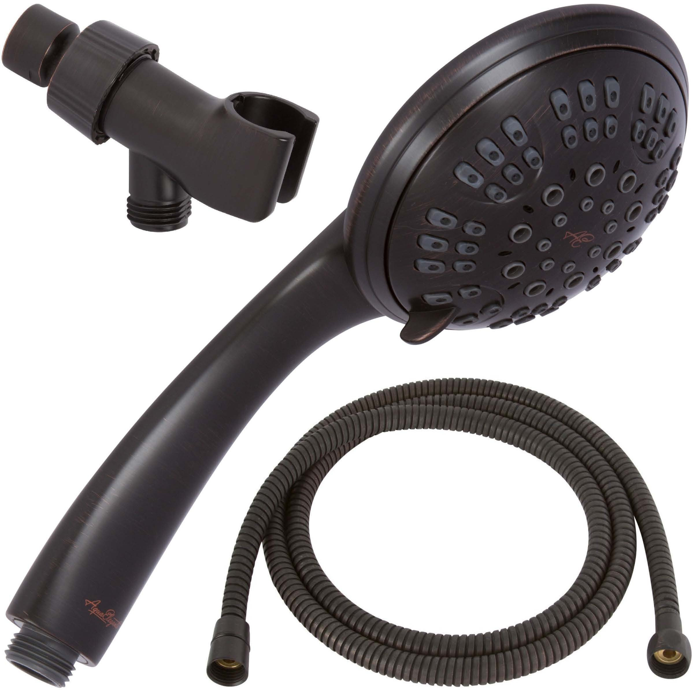 6 Function Handheld Shower Head Kit - High Pressure, Removable Hand Held Showerhead With Hose & Mount And Adjustable Rainfall Spray, 1.8 Gpm - Oil-Rubbed Bronze & California Certified