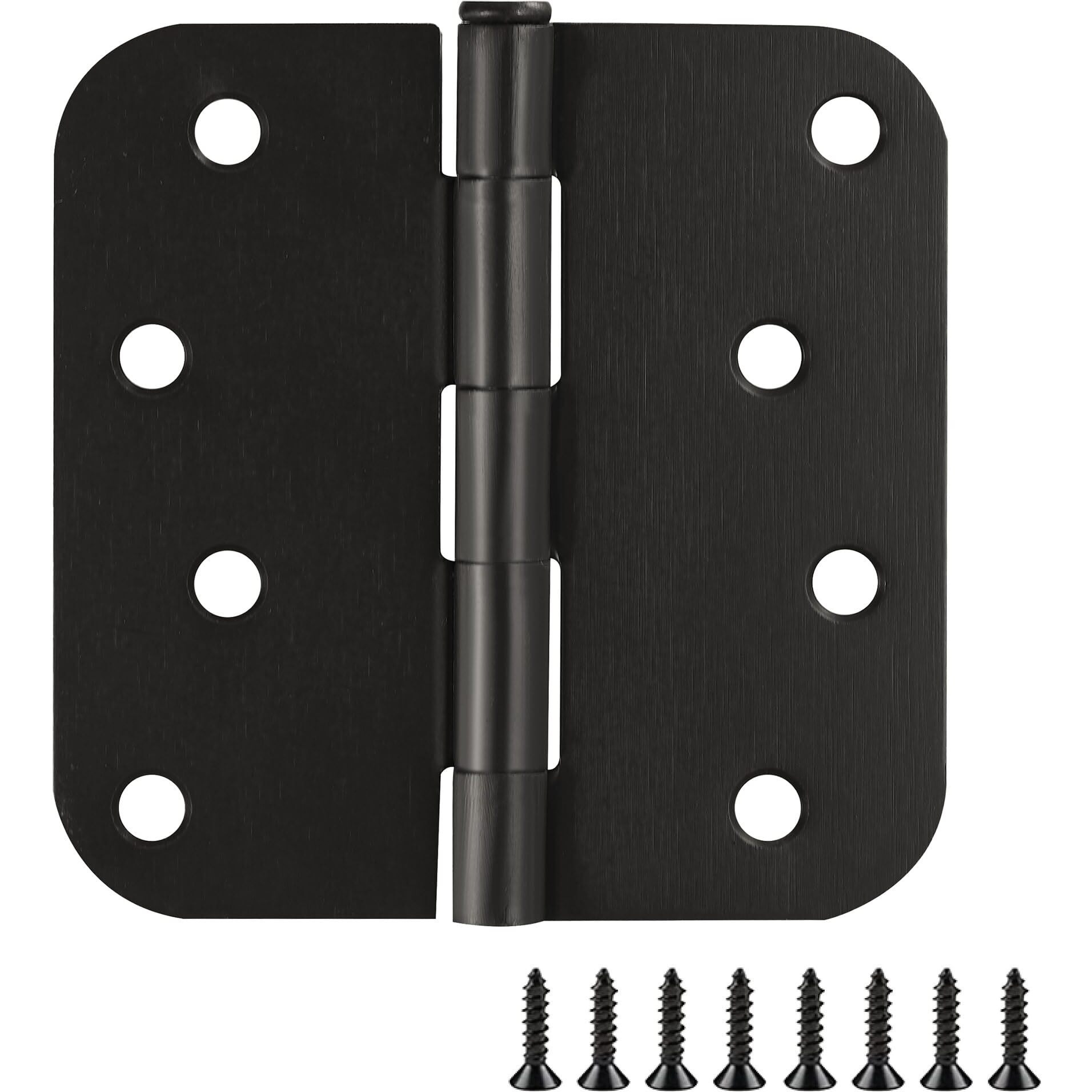 Door Hinges For Interior Doors 6-Pack 4-Inch X 4-Inch - Rounded 5/8-Inch Radius Steel Door Hinge - Oil Rubbed Bronze - Fits Standard Doors - Design House 189597