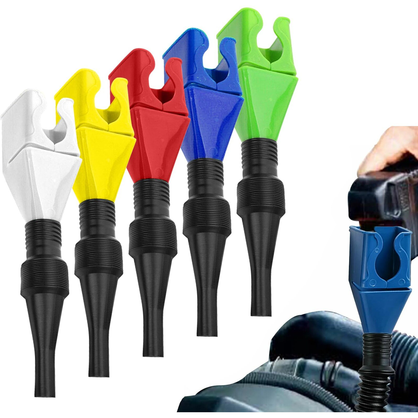 5 Pcs Funnels For Automotive Use, Oil Car Funnel Set Easy To Carry