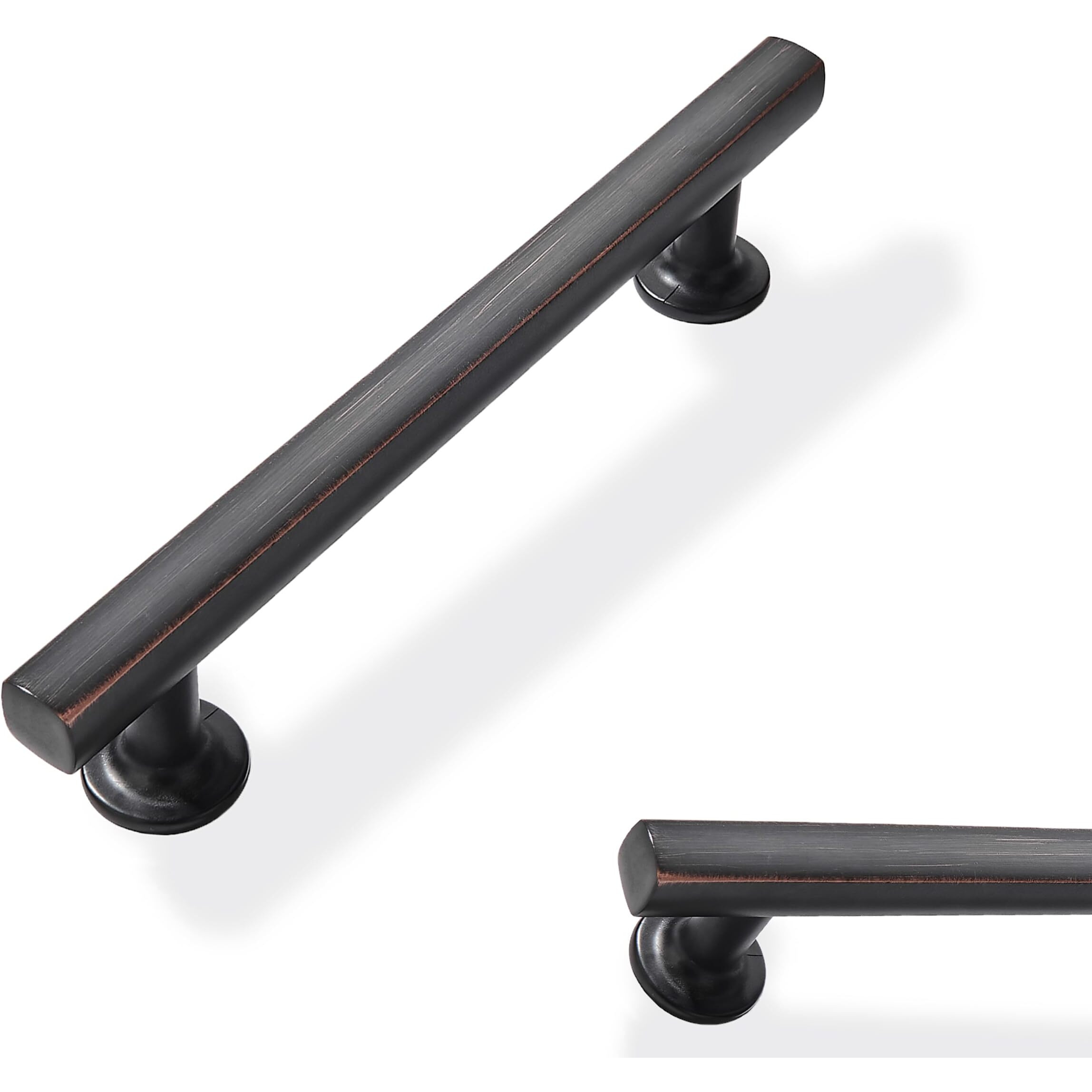 Zauyx 10 Pack Oil Rubbed Bronze 3.75 Inch Hole Center Cabinet Pulls Kitchen Cabinet Handles Solid Square Pulls For Kitchen Cabinet Door Handles Arch Dresser Handles For Cabinets And Drawers
