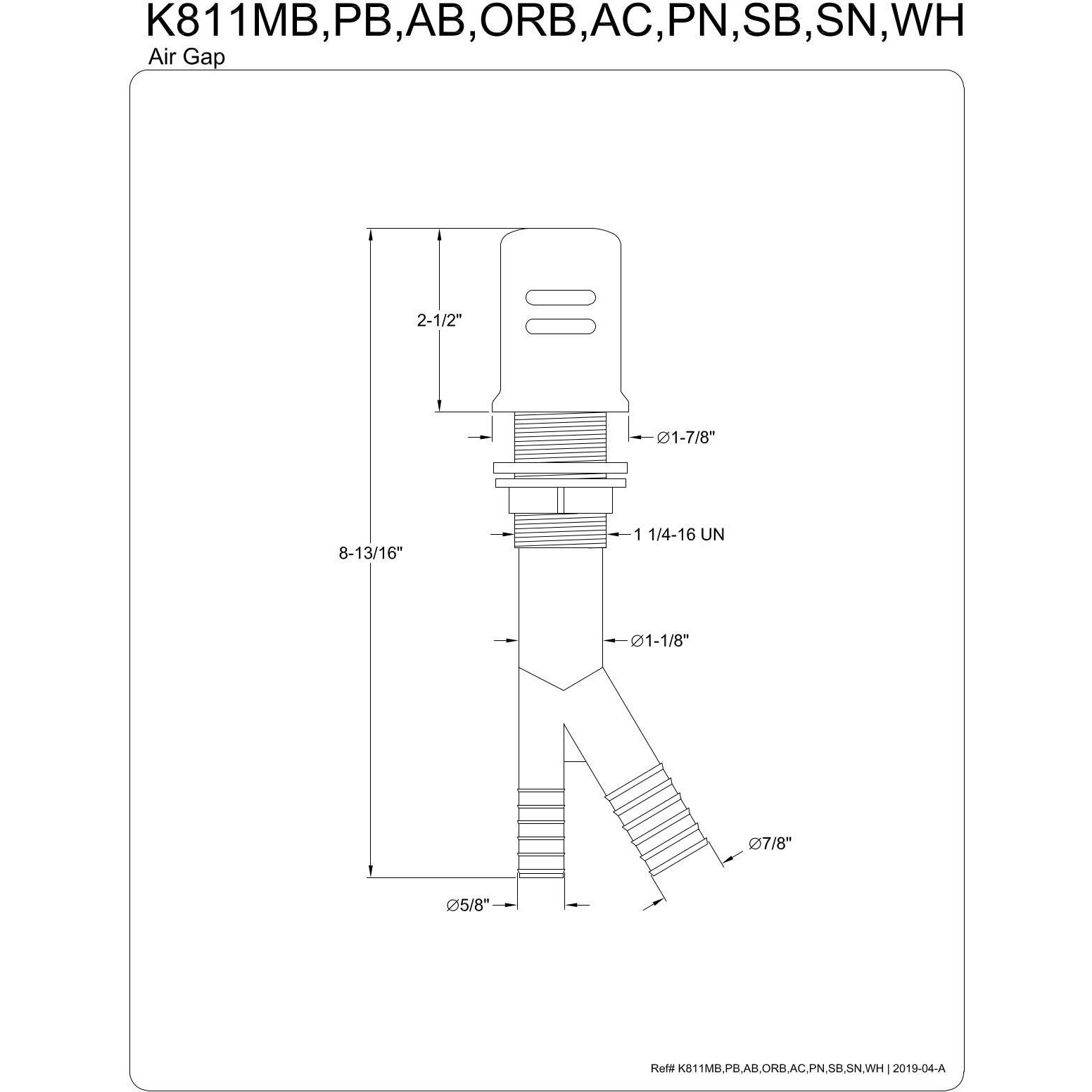 Kingston Brass K811Orb Trimscape Air Gap For Dish Washer, Oil Rubbed Bronze , Oil-Rubbed Bronze
