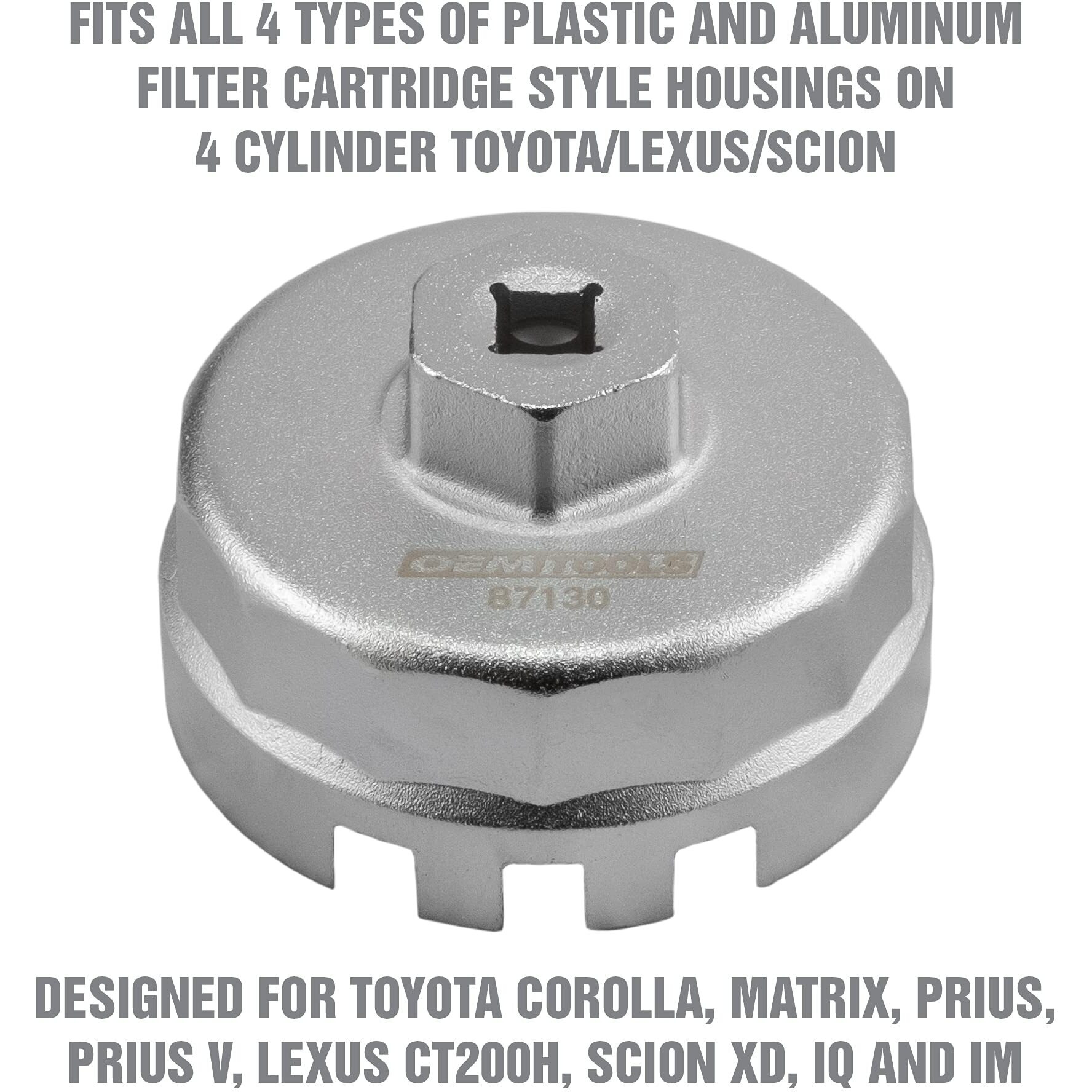 Oemtools 87130 64Mm Toyota & Lexus Oil Filter Wrench With 14 Flutes, 64Mm Oil Filter Wrench, Cap Type Oil Filter Wrench, Cap Style Oil Change Tools