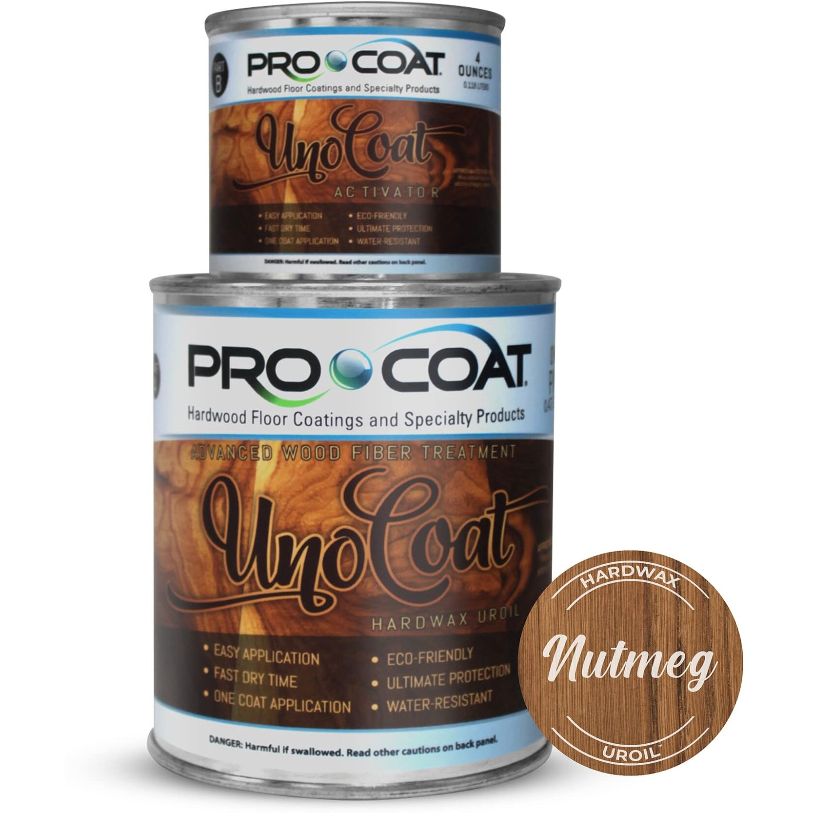 Unocoat Hardwax Uroil With Activator - Made In Usa, Advanced Wood Grain Treatment For Indoor Applications, Urethane-Modified Hard Wax Oil, For Any Wood Species-1 Pint (16Oz / 473Ml) - Nutmeg