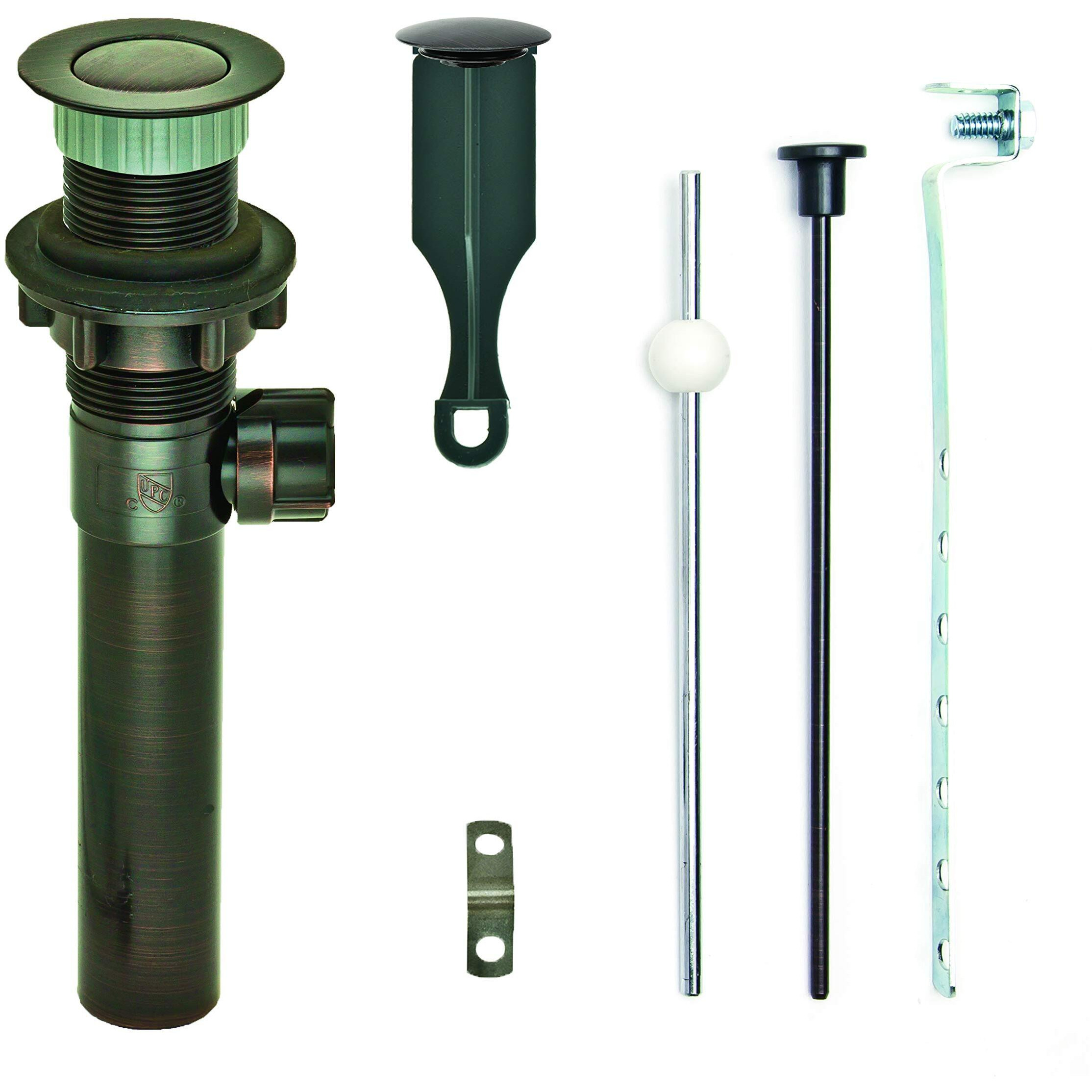 Pf Waterworks Pf0733-Orb-Orb-No, Matching Plated Abs Body Bathroom Sink/Lavatory Pop-Up Drain With Ball Lift Rod | Without Overflow | Cupc Listed, Oil Rubbed Bronze