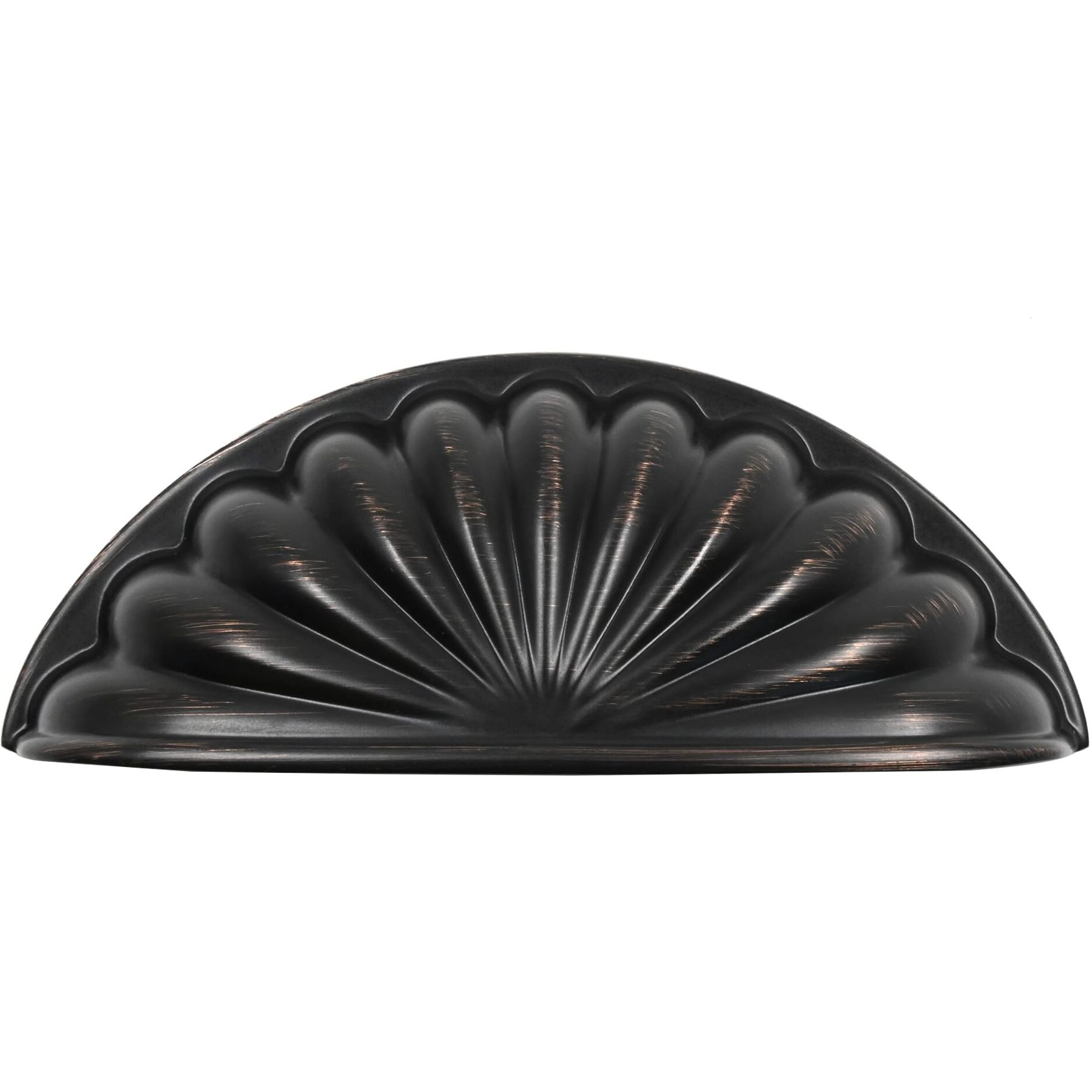 Alzassbg 10 Pack Oil Rubbed Bronze Cabinet Cup Pulls, 3 Inch(76Mm) Hole Centers Cabinet Handles Hardware Shell Bin Cup Drawer Pulls Handles Al3036Orb