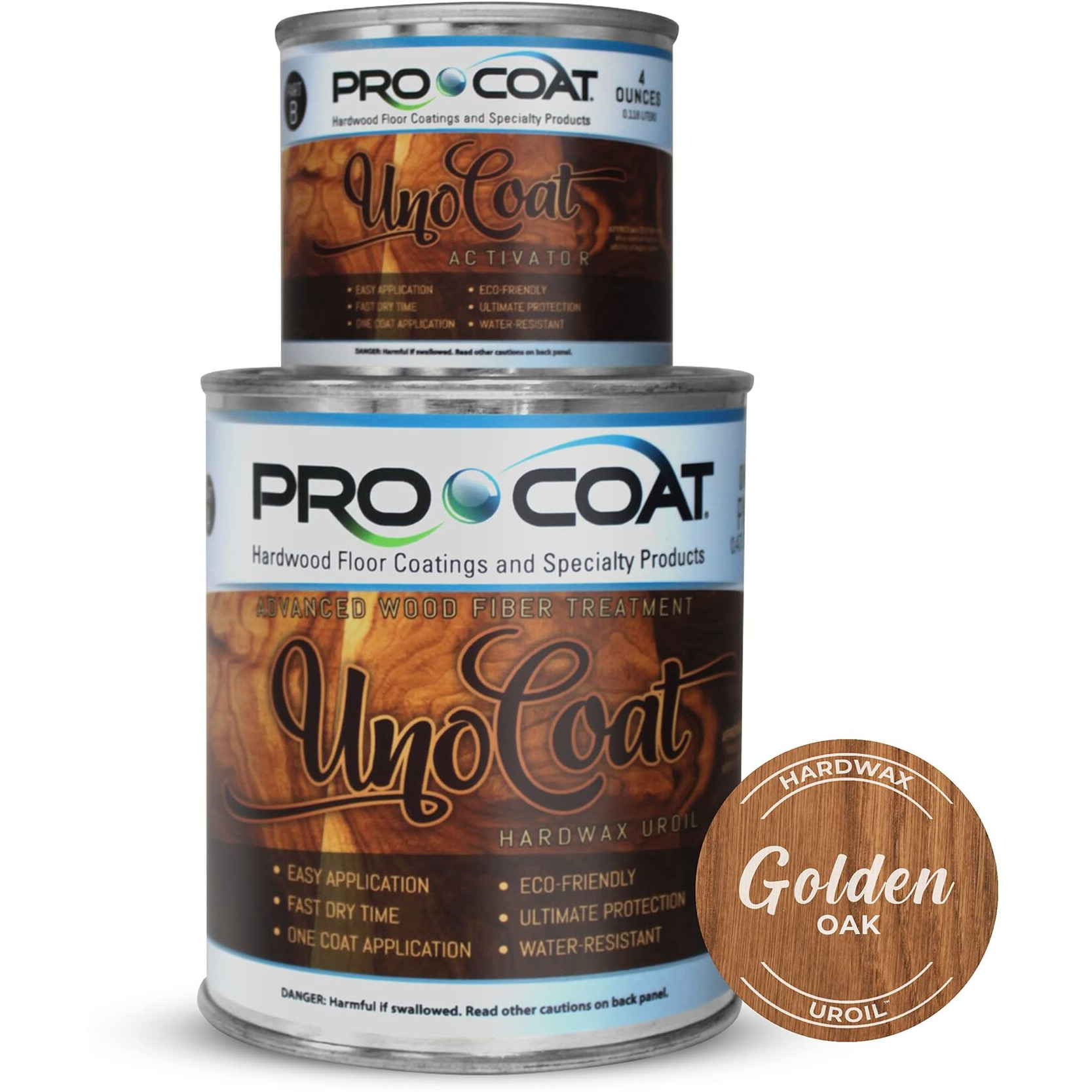 Unocoat Hardwax Uroil With Activator - Made In Usa, Advanced Wood Grain Treatment For Indoor Applications, Urethane-Modified Hard Wax Oil, For Any Wood Species-1 Pint (16Oz / 473Ml) - Golden Oak