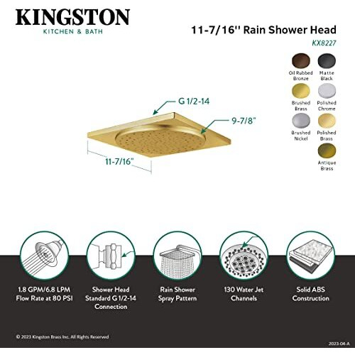 Kingston Brass Kx8225 Claremont Shower Head, Oil Rubbed Bronze