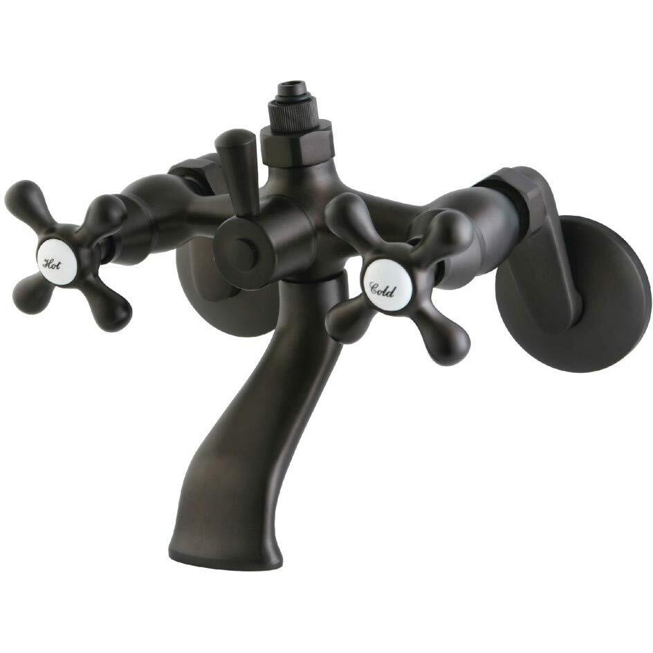 Kingston Brass Cc2665 Vintage Wall Mount Tub Faucet With Riser Adapter, Oil Rubbed Bronze