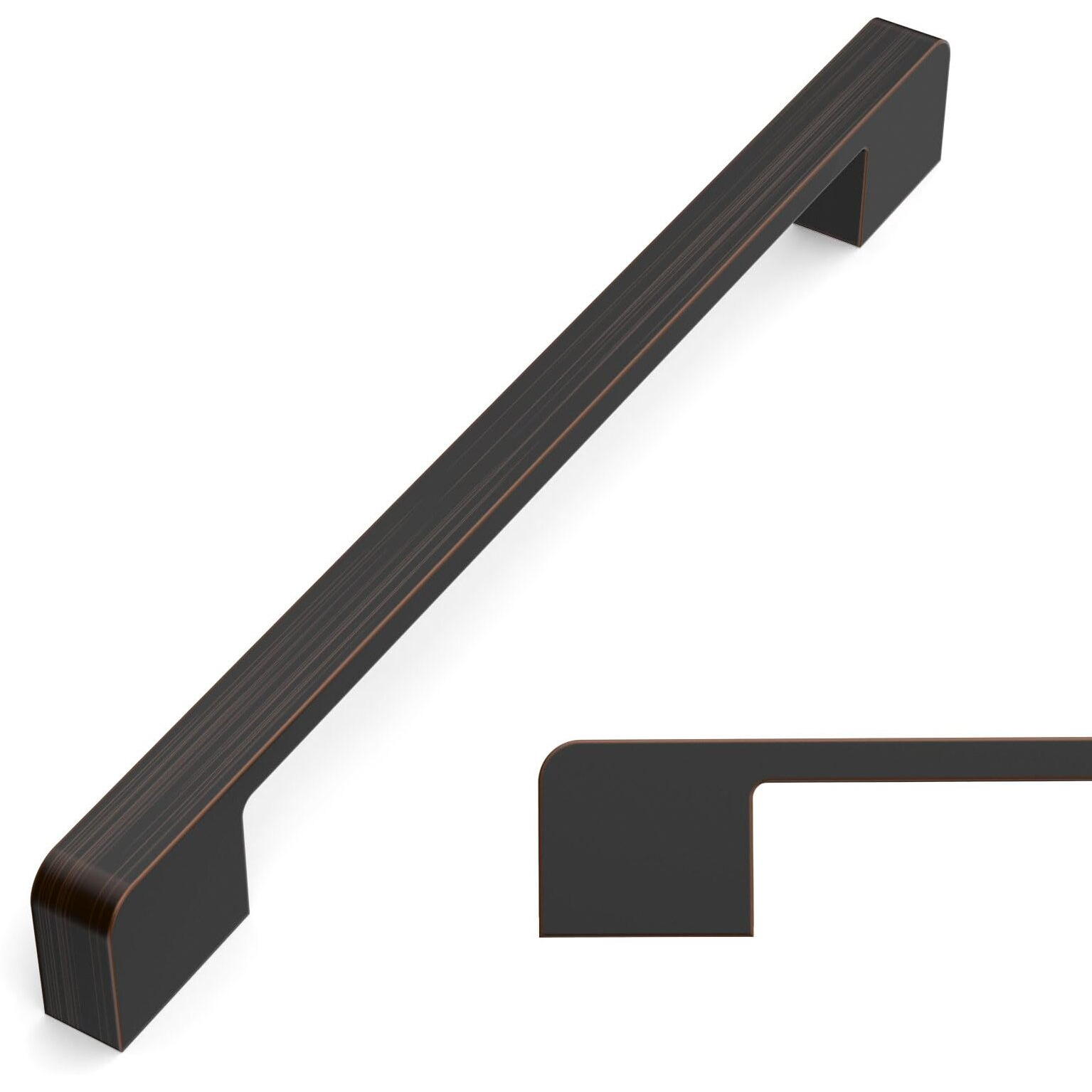 Amerdeco 10 Pack Oil Rubbed Bronze Cabinet Pulls 7.5 Inch(192Mm) Hole Center Cabinet Hardware Kitchen Cabinet Handles For Bathroom Drawer Pulls Dresser Pulls Zh0062