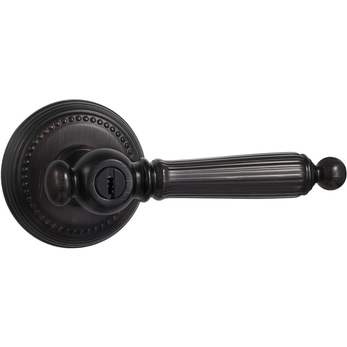 Sorwduerm 1 Pack Oil Rubbed Bronze Door Lever With Lock And Key Entry Door Handle Door Lever Bedroom And Bathroom Zinc Alloy