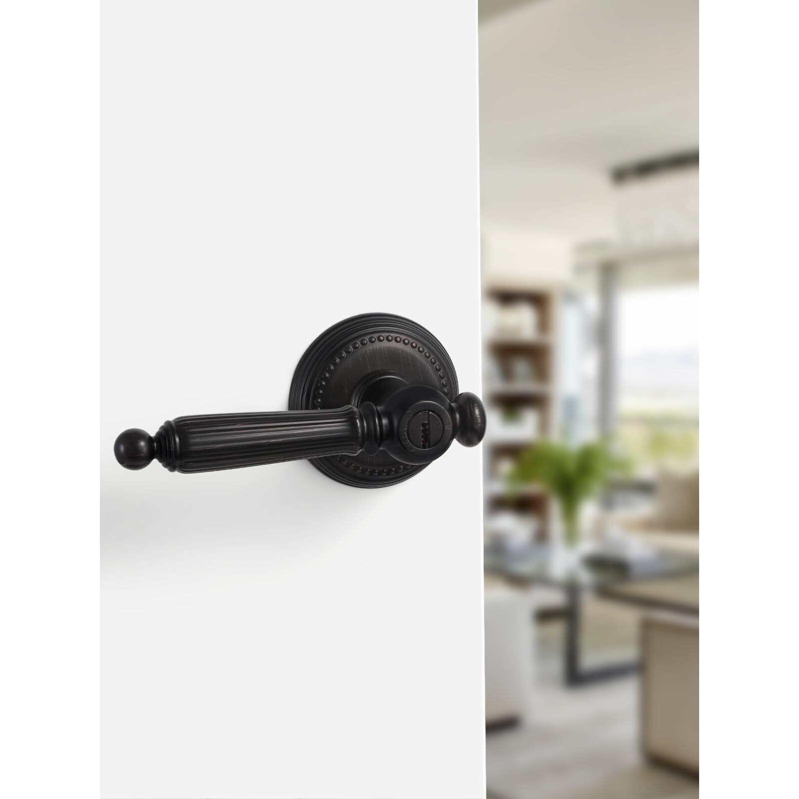 Sorwduerm 1 Pack Oil Rubbed Bronze Door Lever With Lock And Key Entry Door Handle Door Lever Bedroom And Bathroom Zinc Alloy