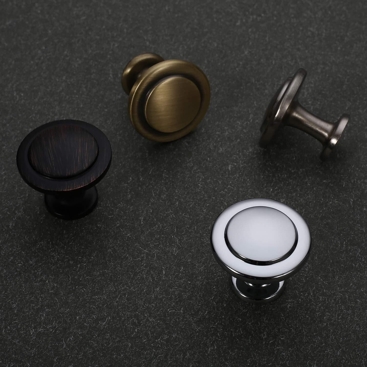 Alzassbg 25 Pack Oil Rubbed Bronze Cabinet Knobs, 1-1/4 Inch Diameter Round Kitchen Knobs For Cabinets And Drawers Al6012Orb