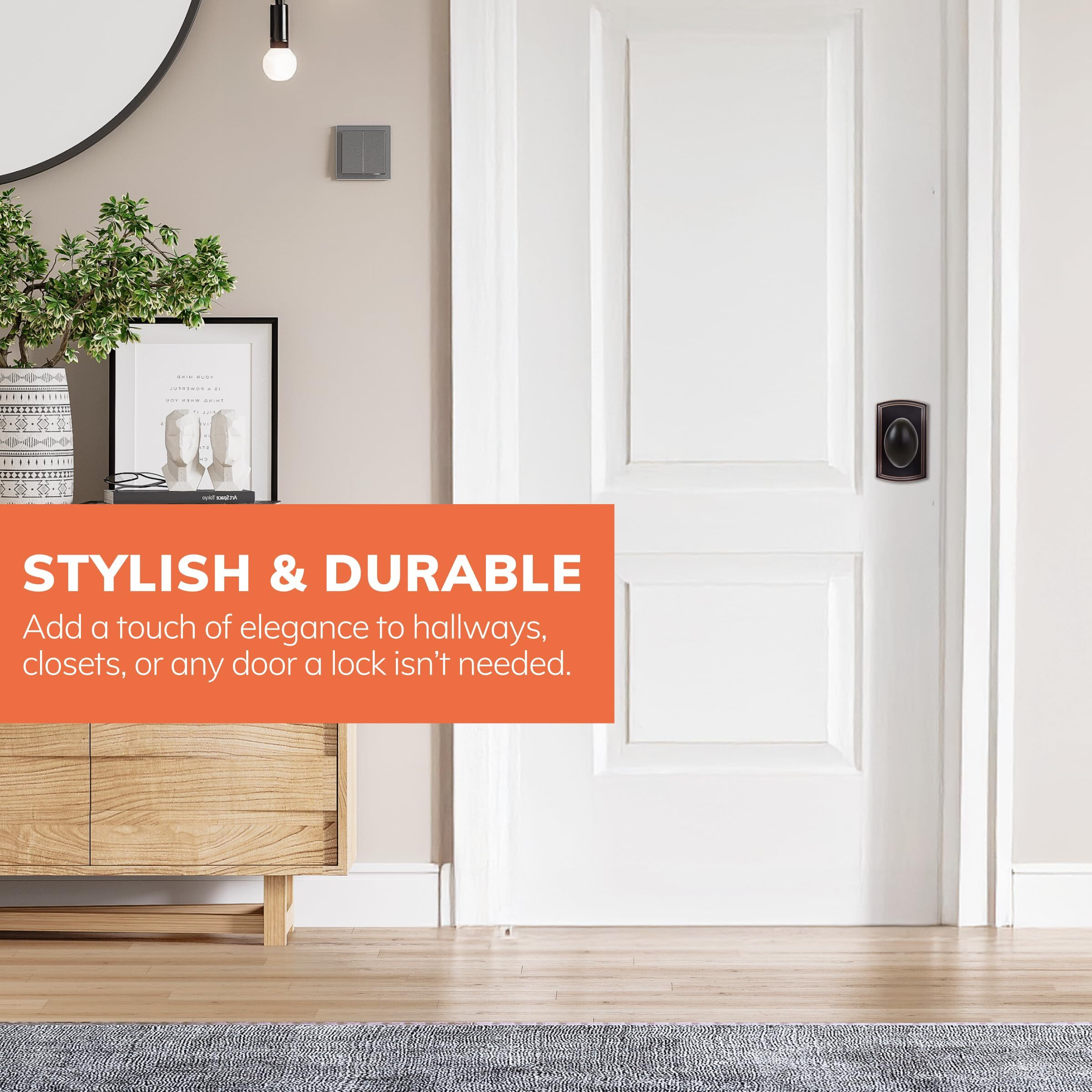 Delaney Callan Hardware Canova Passage Door Knob, Fits Doors 1-3/8 To 1-3/4 In. Thick, Edge Oil Rubbed Bronze - Reversible Left/Right-Handed Hallway, Closet Door Knob With Latch - Easy To Install