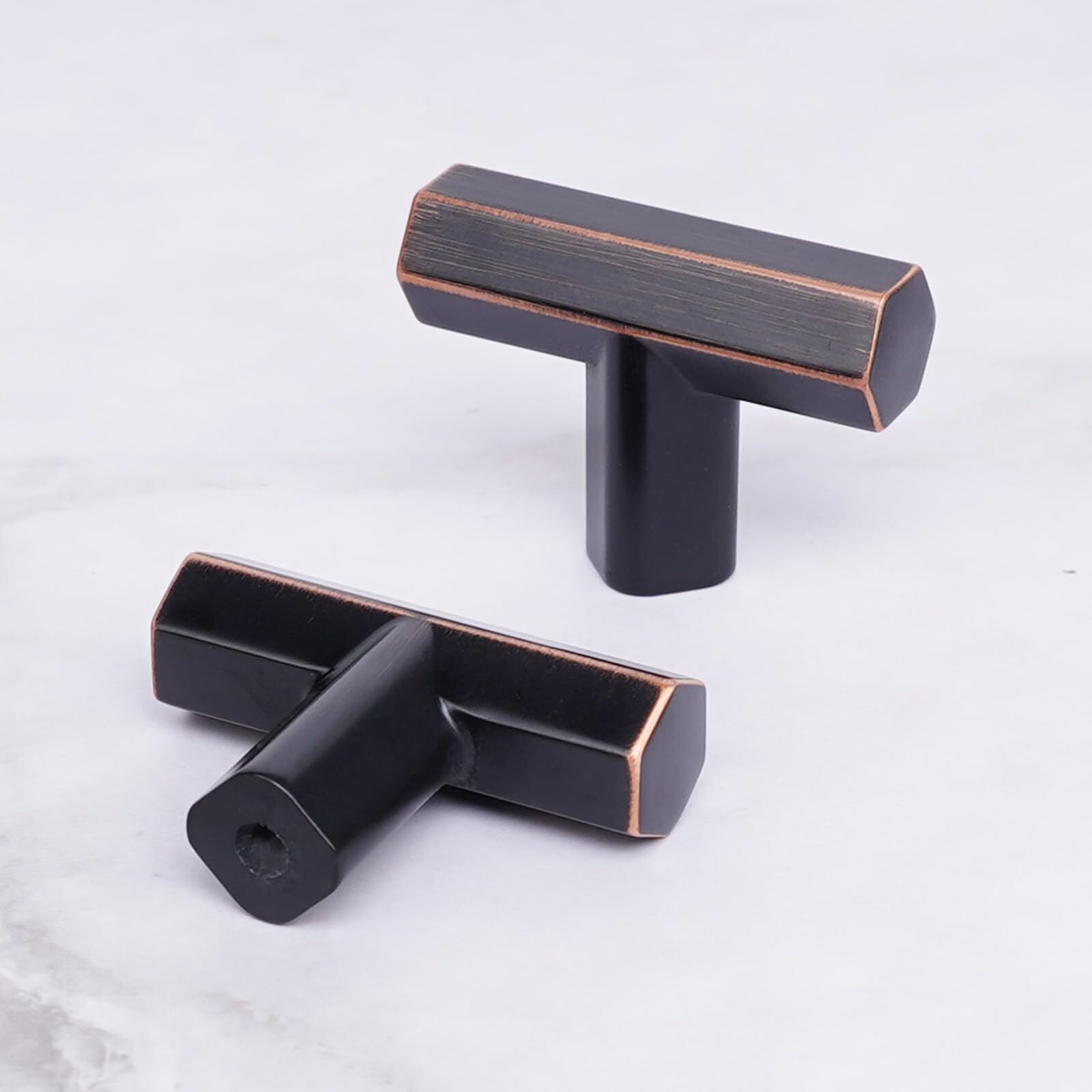Xlroaafs 10 Pack Oil Rubbed Bronze Kitchen Cabinet Knobs,T Bar 1.65"" Zinc Alloy Antique Bronze Knobs For Cabinets And Dresser Drawers,Bronze Drawer Pulls