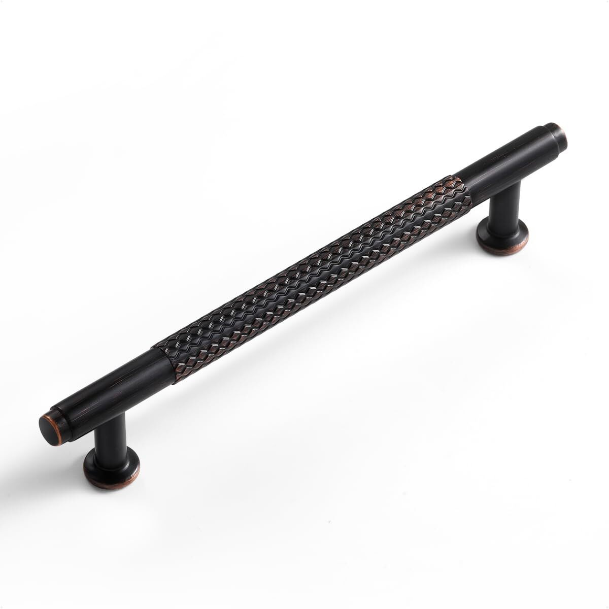 Sorwduerm 2 Pack 5 Inch(128Mm) Oil Rubbed Bronze Cabinet Handles Knurled Kitchen Cabinet Pulls Cupboard Kitchen Hardware Drawer Pulls Dresser Handles