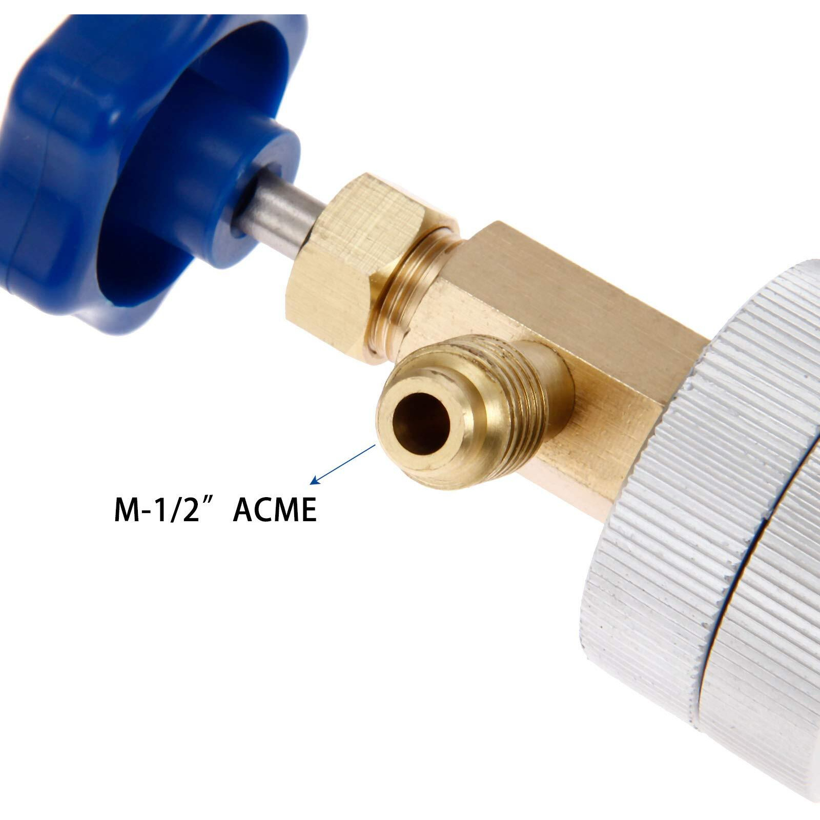 Aupoko R134A Ac Oil Dye Injector, Oil Filling Syringe With 1/2"" Male And 1/2"" Female, Fits For R134A Air Conditioning Universal A/C Injection Tool