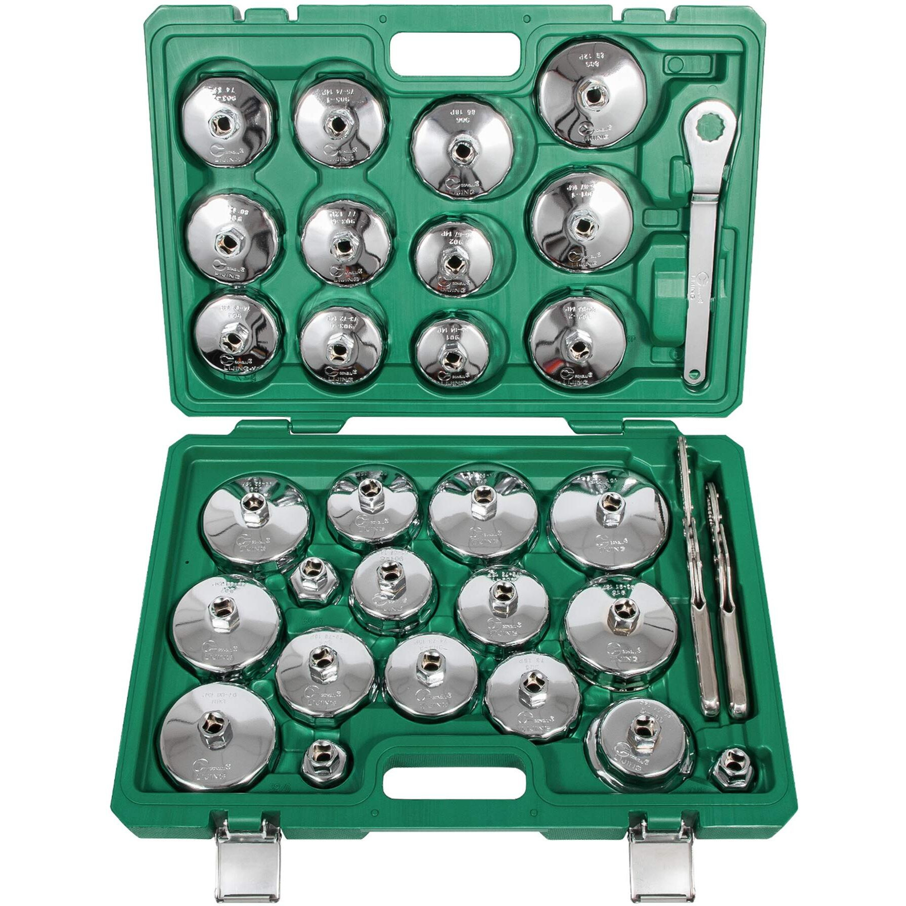 V-Sek Oil Filter Wrench Set, 31Pcs Oil Filter Socket Set, Oil Filter Cap Removal Tool, 1/2"" Drive Stainless Steel 27Mm 32Mm 36Mm 64Mm-101Mm Compatible With Volvo, Bmw, Toyota, Nissan, Etc