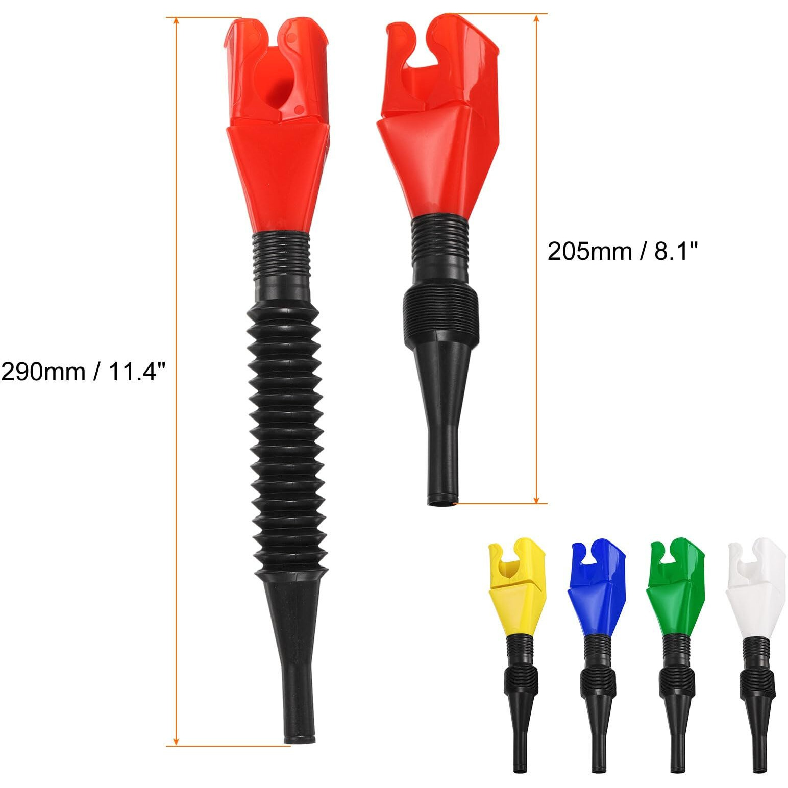 Harfington 5Pcs Flexible Snap Funnel, Universal Plastic Draining Oil Tool Retractable Automotive Fuel Funnel For Cars And Motorcycles, Blue/Green/Red/Yellow/White