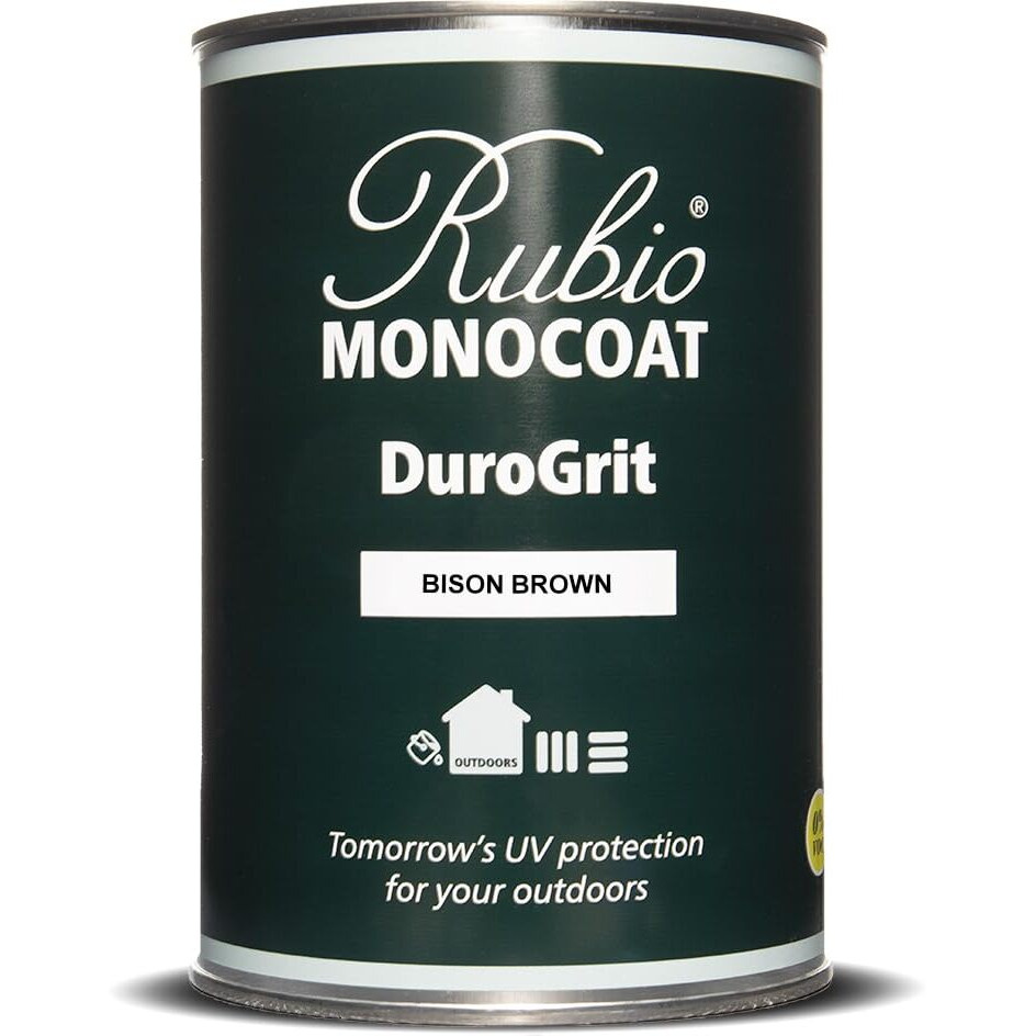 Rubio Monocoat Durogrit Outdoor Wood Oil, Stain & Sealer, 150 Ft - Bison Brown | 1 Layer, Uv Protection For Deck, Fence & Furniture | 1 L