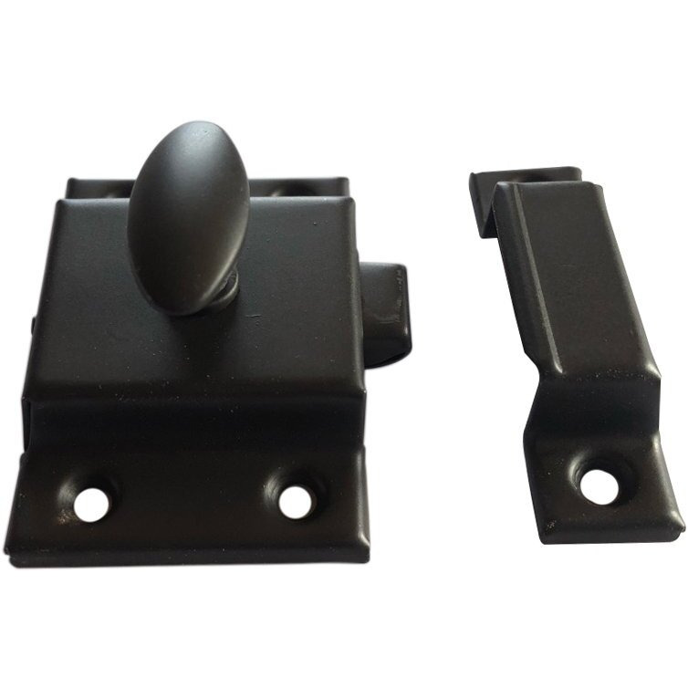 Cabinet Door Latch - Latch With Catch For Cabinet, Cupboard & Other Furniture (Oil Rubbed Bronze)