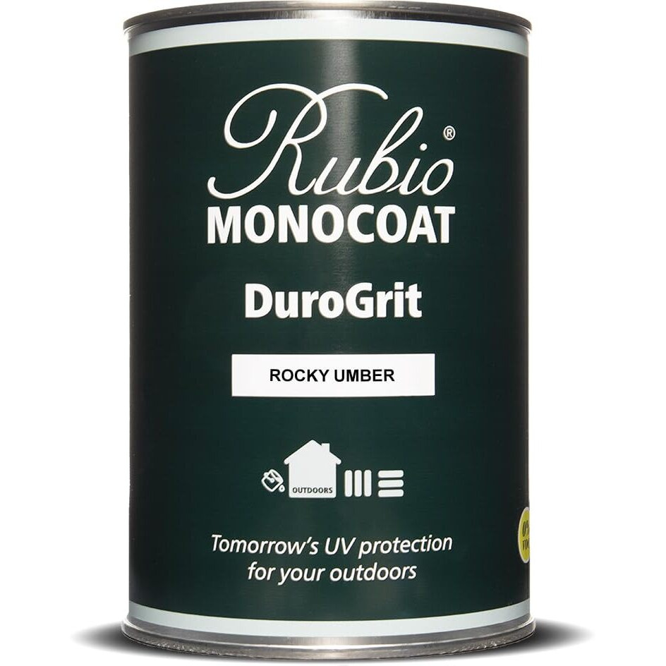 Rubio Monocoat Durogrit Outdoor Wood Oil, Stain & Sealer, 150 Ft - Rocky Umber | 1 Layer, Uv Protection For Deck, Fence & Furniture | 1 L
