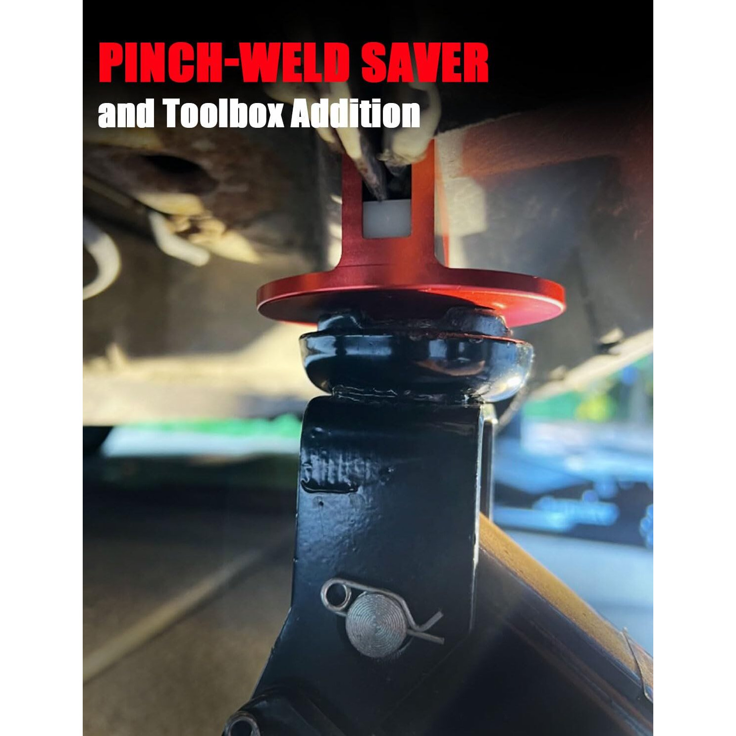 Hiopuz Pinch Weld Jack Adapter, Magnetic Frame Rail Protector For Car Jack, Prevent Slide During Changing Oil,Tire Or Repair,Mechanic Tools In Garage,Floor Jack Accessories(Red-1)