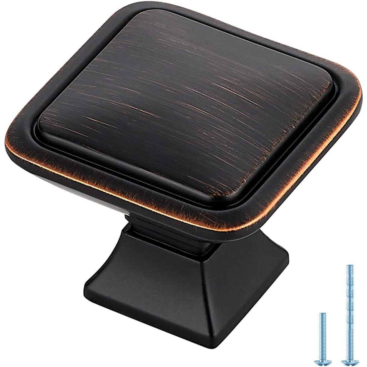 Ravinte Hardware 25 Pack Oil Rubbed Bronze Cabinet Knobs Single Hole Center Solid Cabinet Door Handles