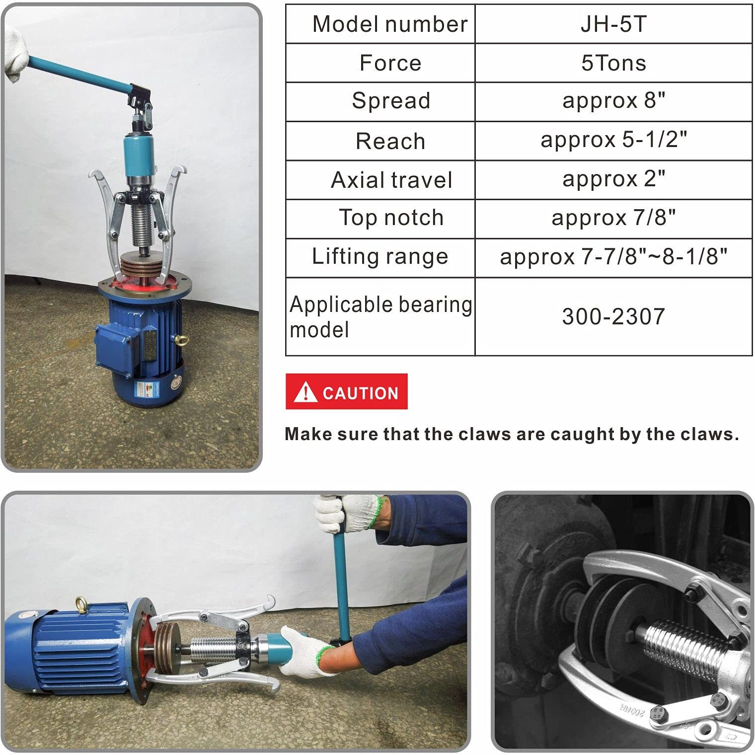 Nmaza 5 Ton Hydraulic Gear Puller Wheel Bearing Pulling Separator 3 In 1 Pump Oil Tube Drawing Machine M/Case